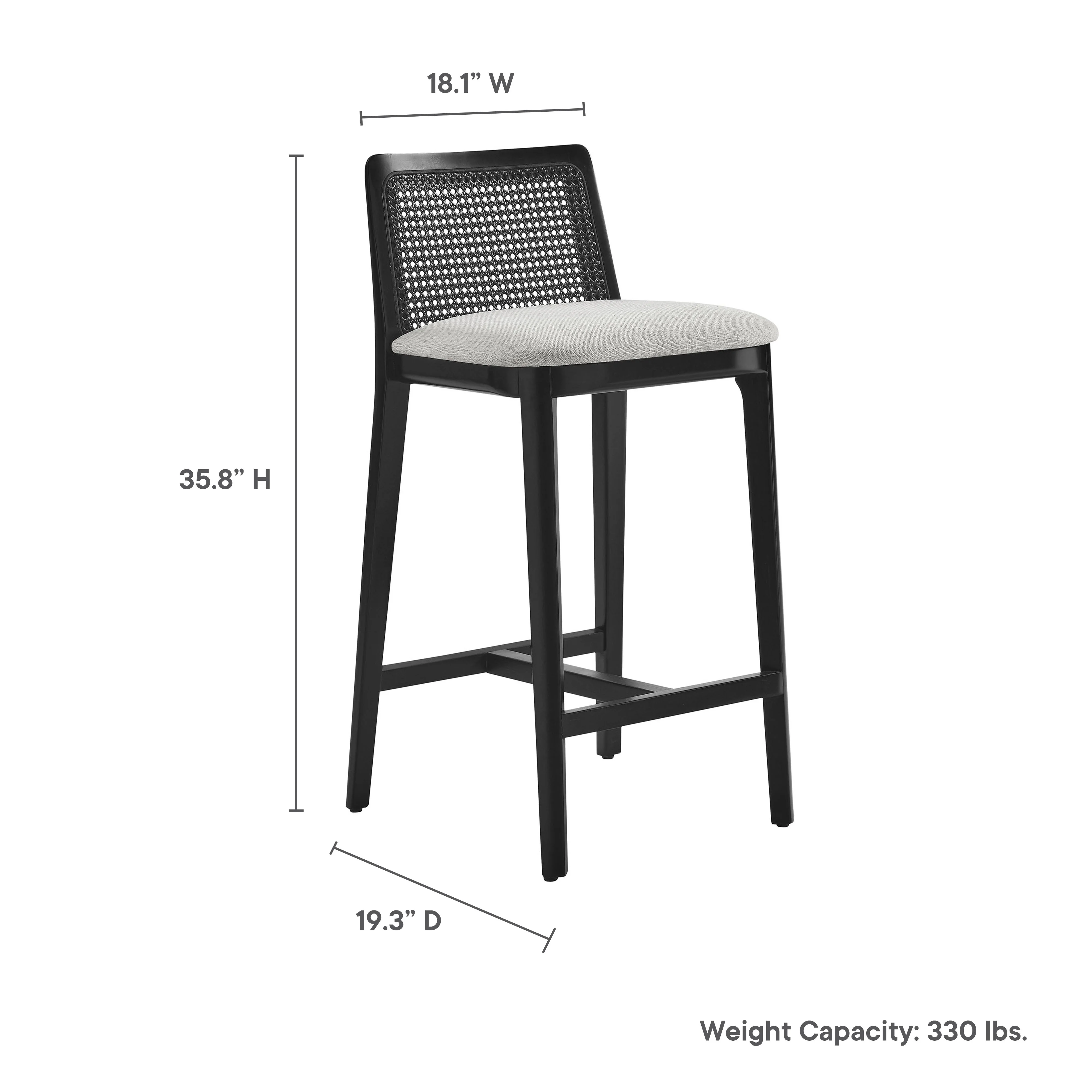 Monarch Wood and Rattan Counter Stool by Modway - Image 27