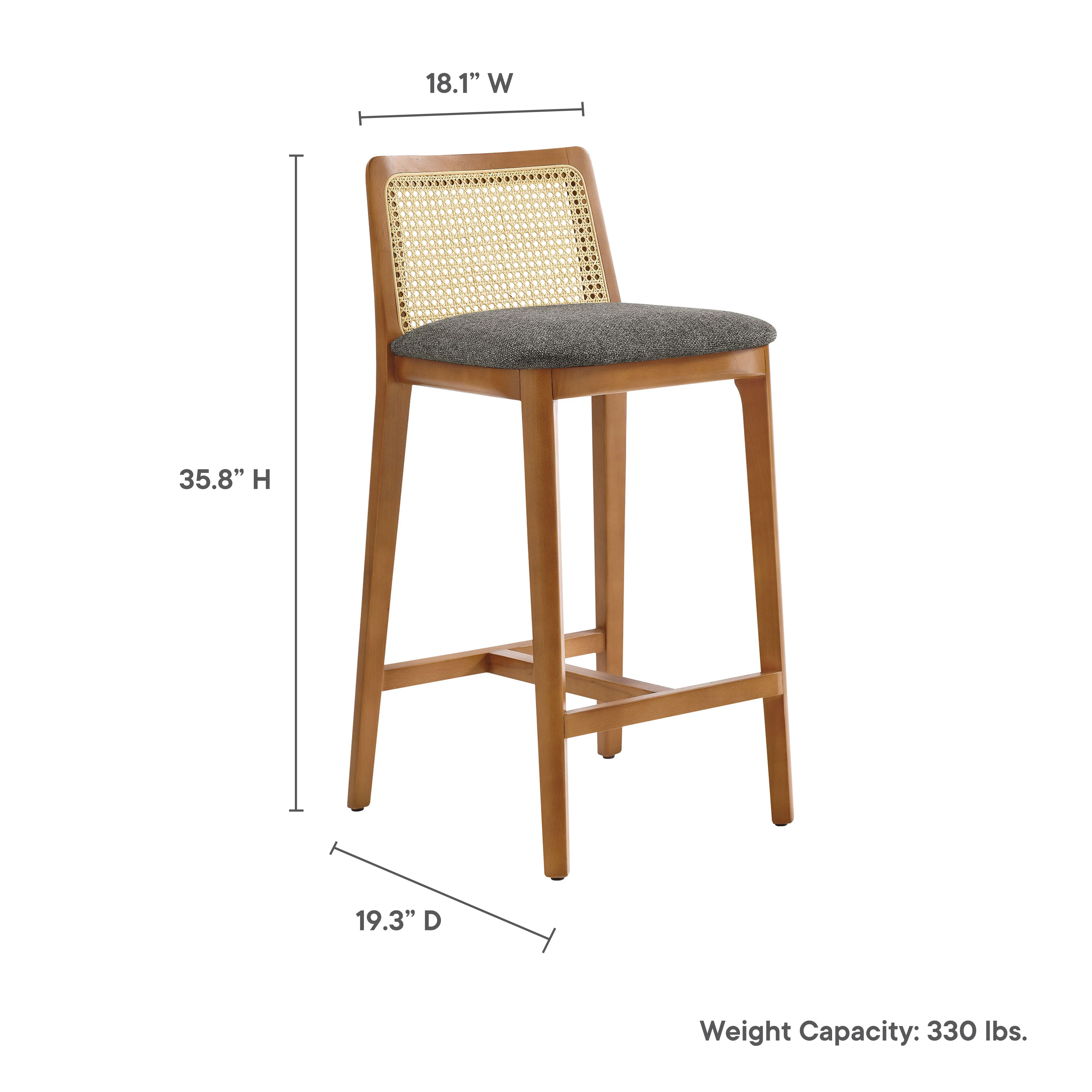 Monarch Wood and Rattan Counter Stool by Modway - Image 36