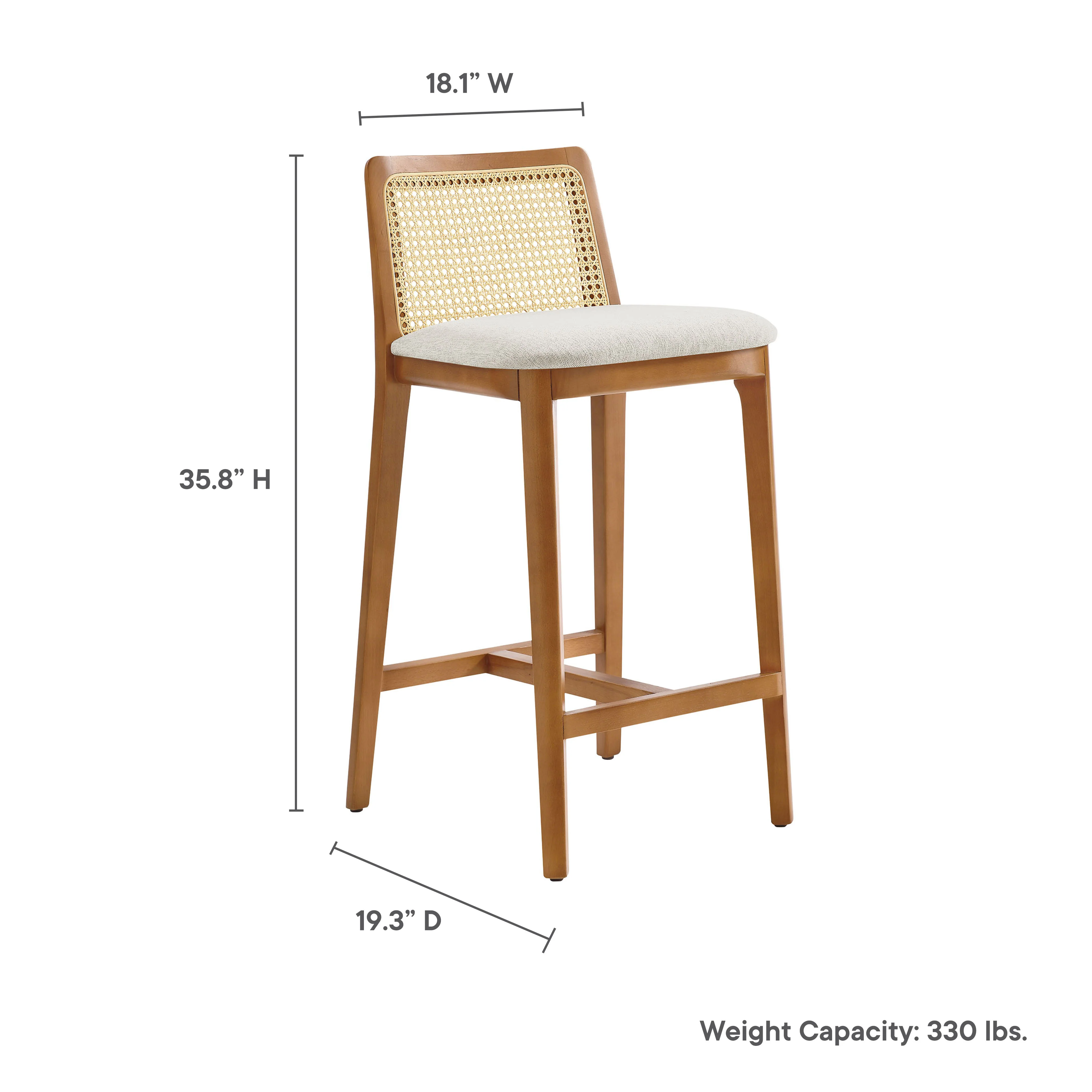 Monarch Wood and Rattan Counter Stool by Modway - Image 45