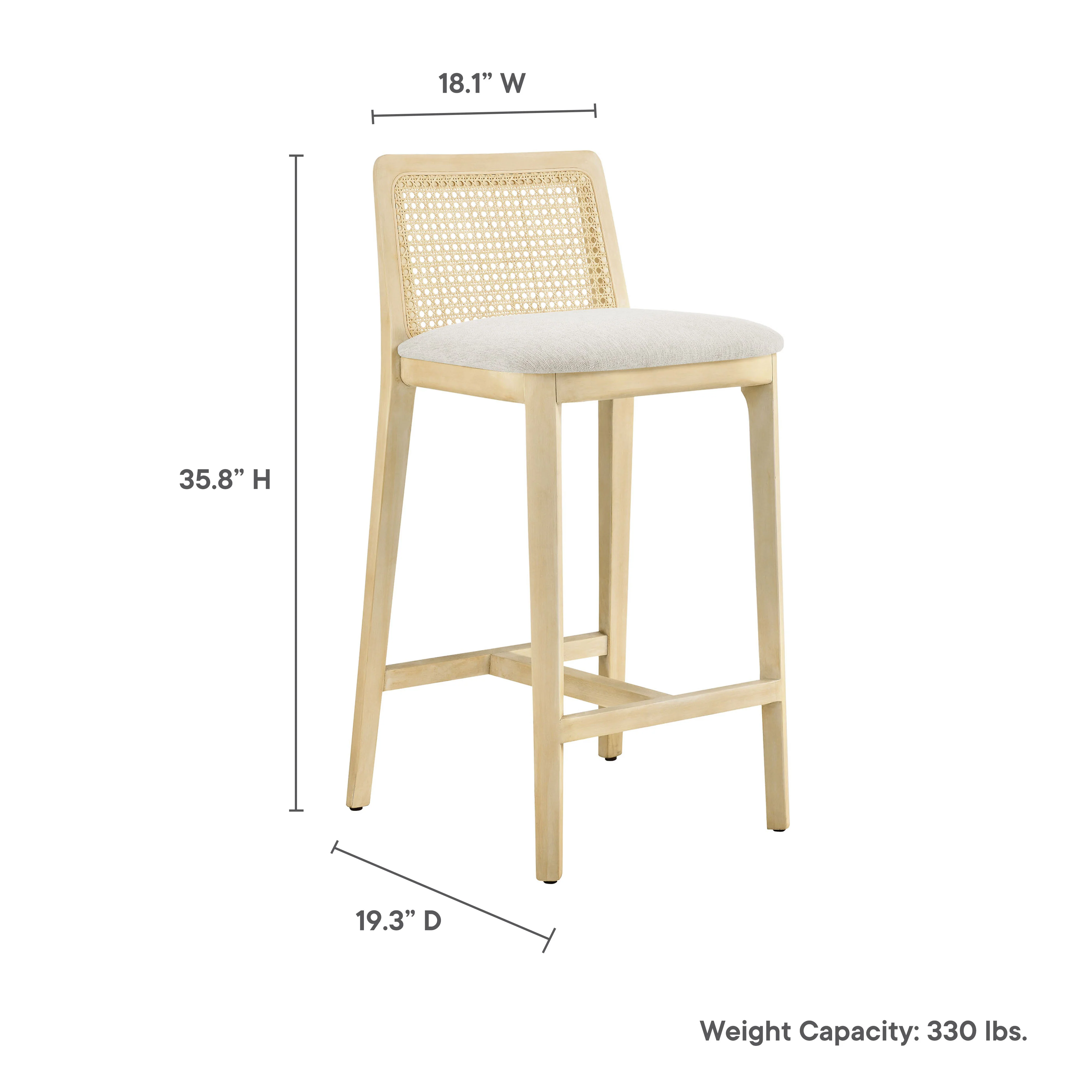 Monarch Wood and Rattan Counter Stool by Modway - Image 9