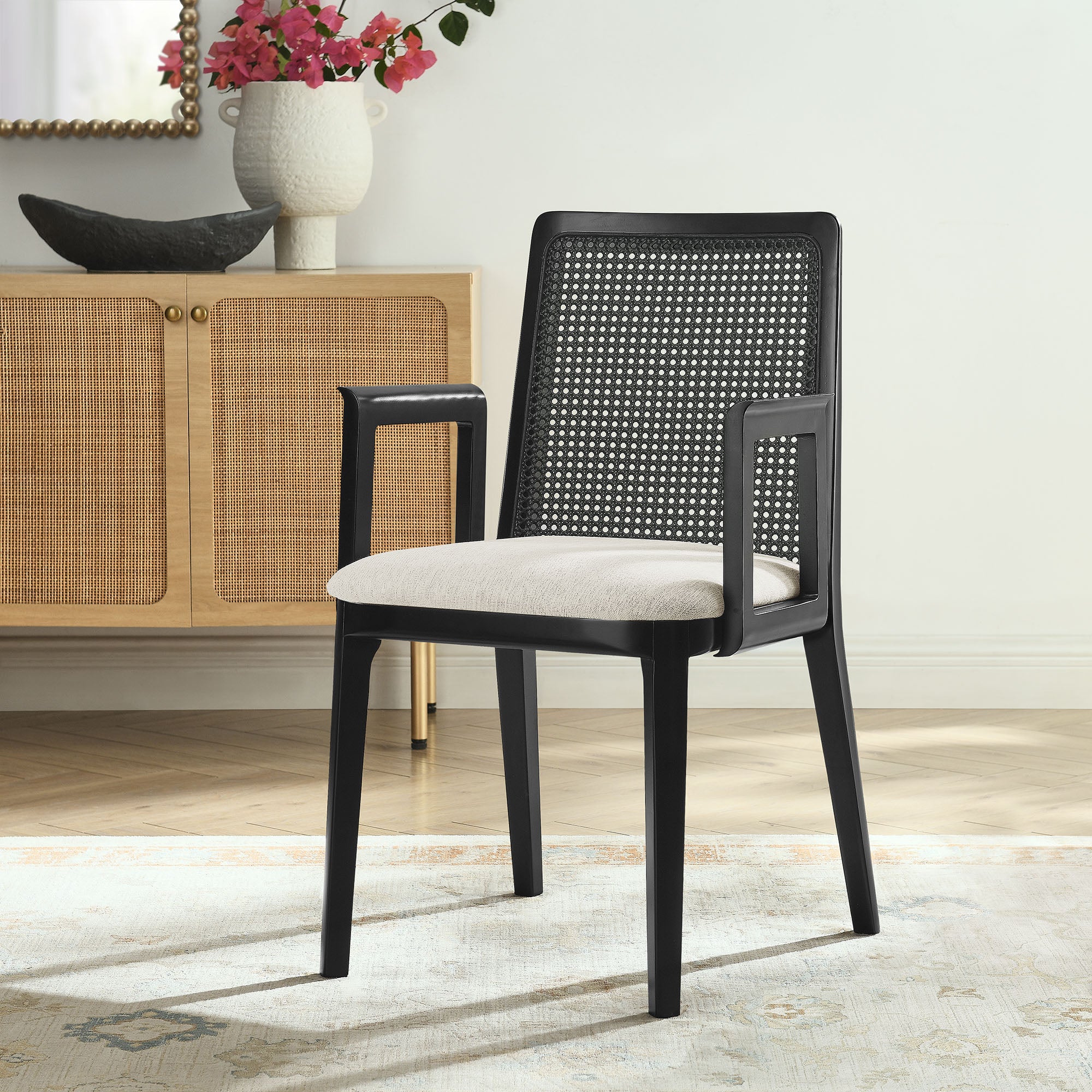 Monarch Wood and Rattan Dining Armchair by Modway - Image 25