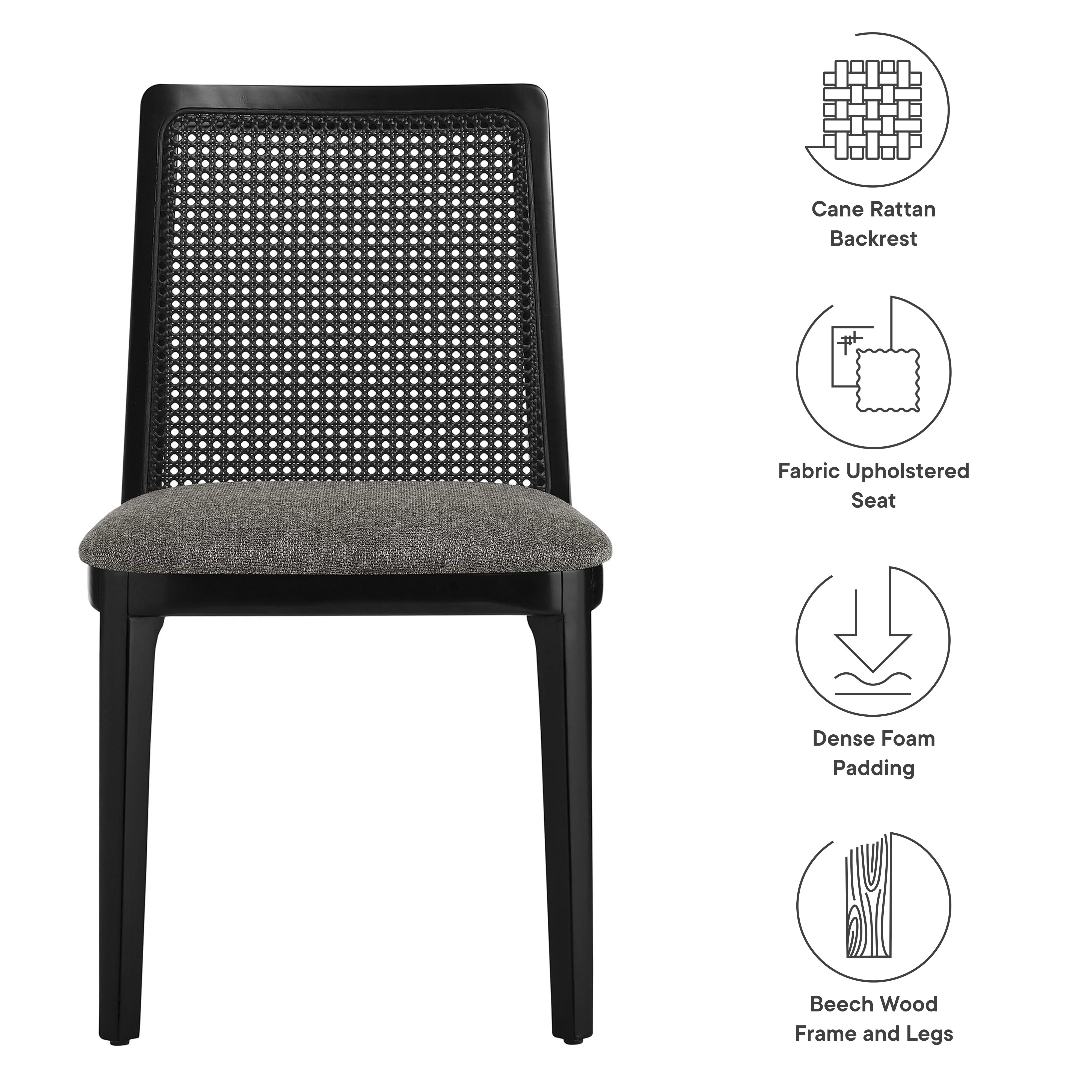 Monarch Wood and Rattan Dining Side Chair by Modway - Image 17