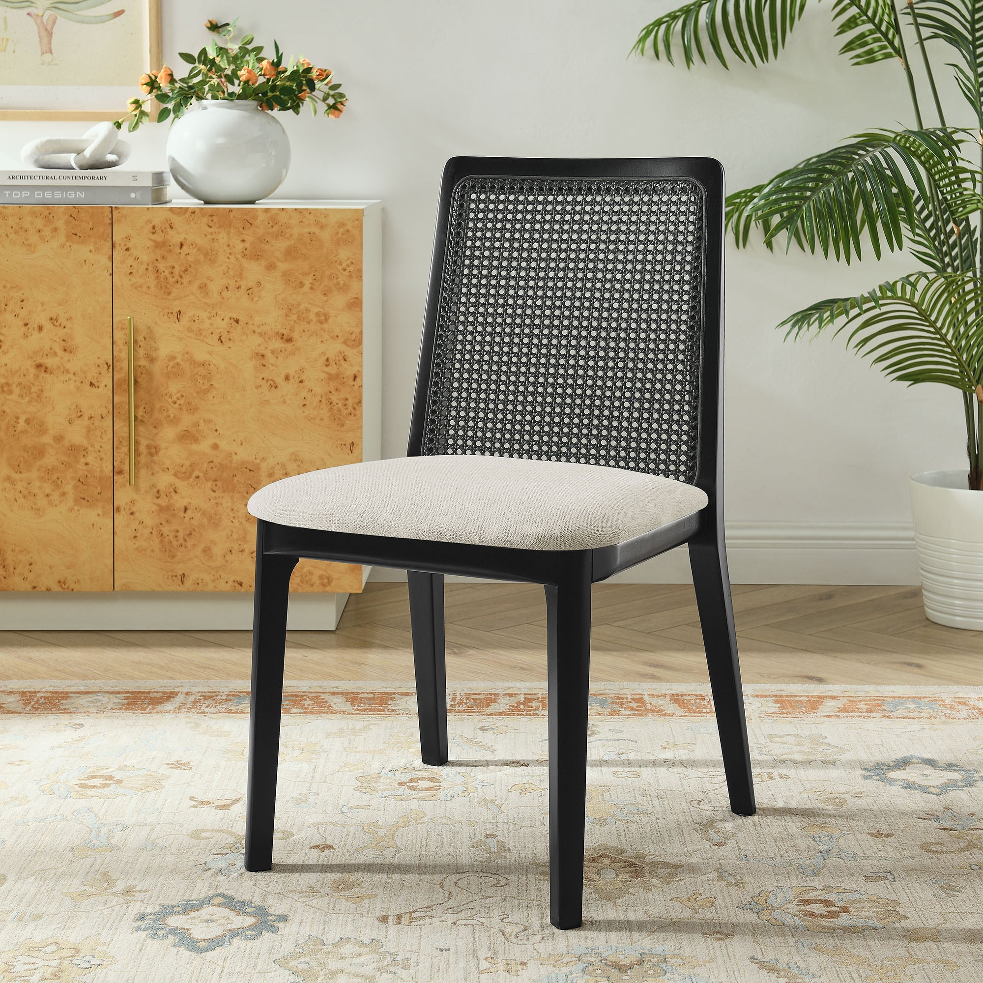Monarch Wood and Rattan Dining Side Chair by Modway - Image 25