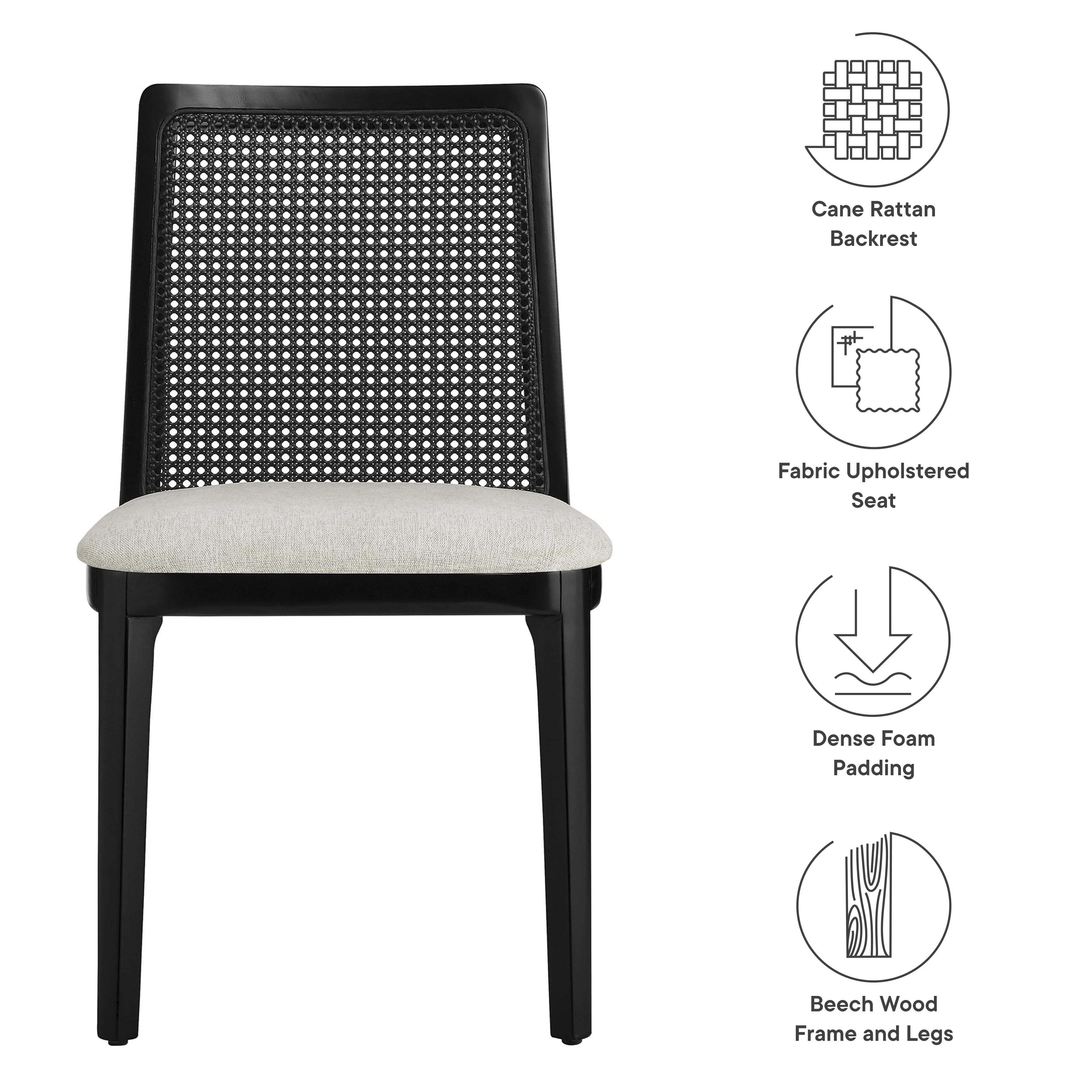 Monarch Wood and Rattan Dining Side Chair by Modway - Image 26