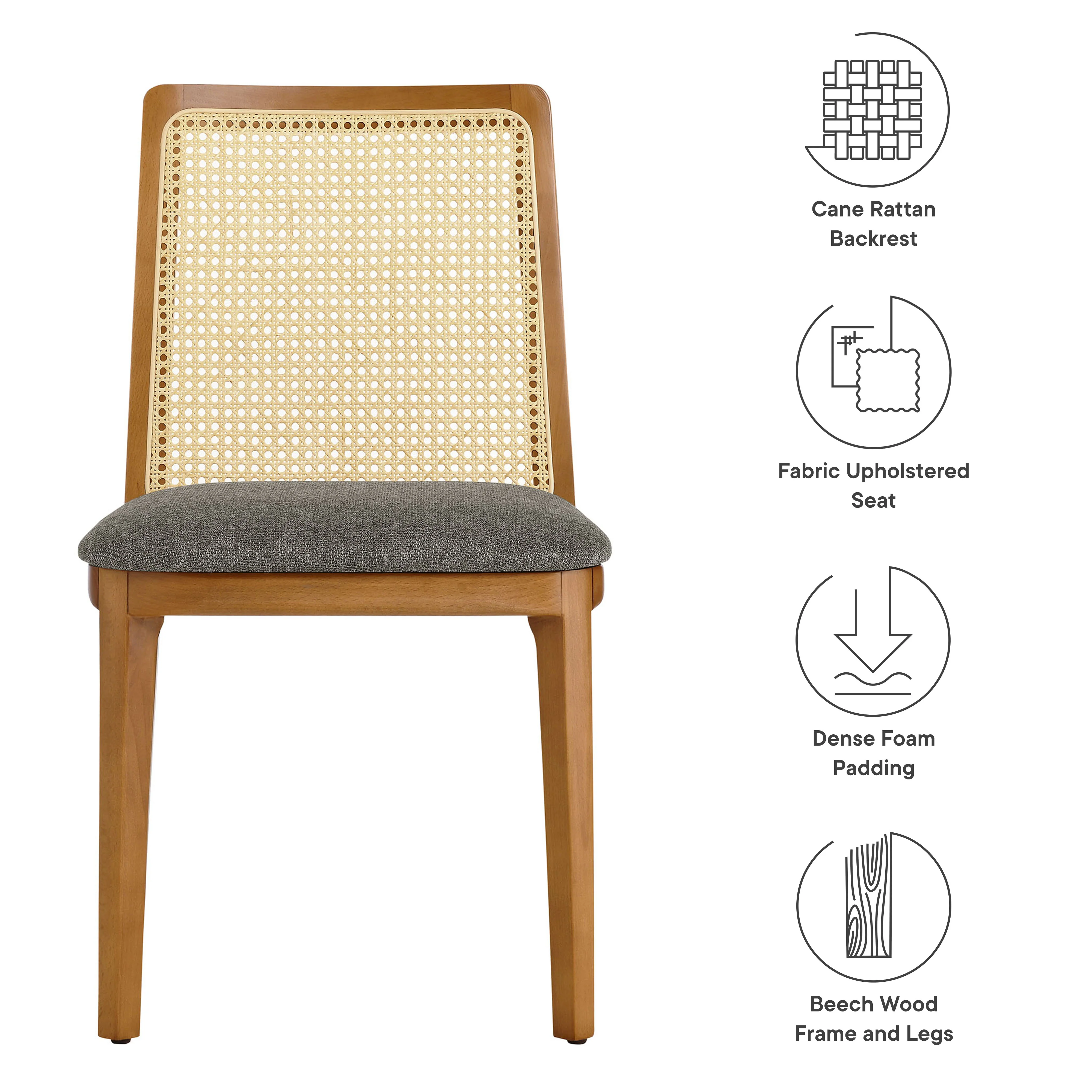 Monarch Wood and Rattan Dining Side Chair by Modway - Image 35