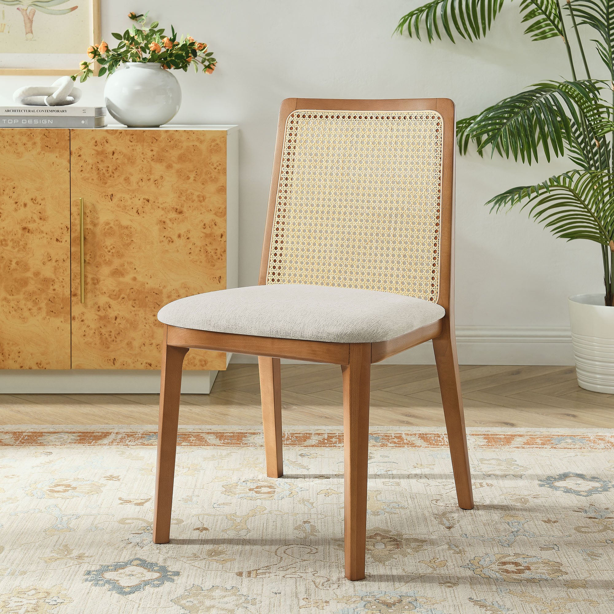 Monarch Wood and Rattan Dining Side Chair by Modway - Image 43