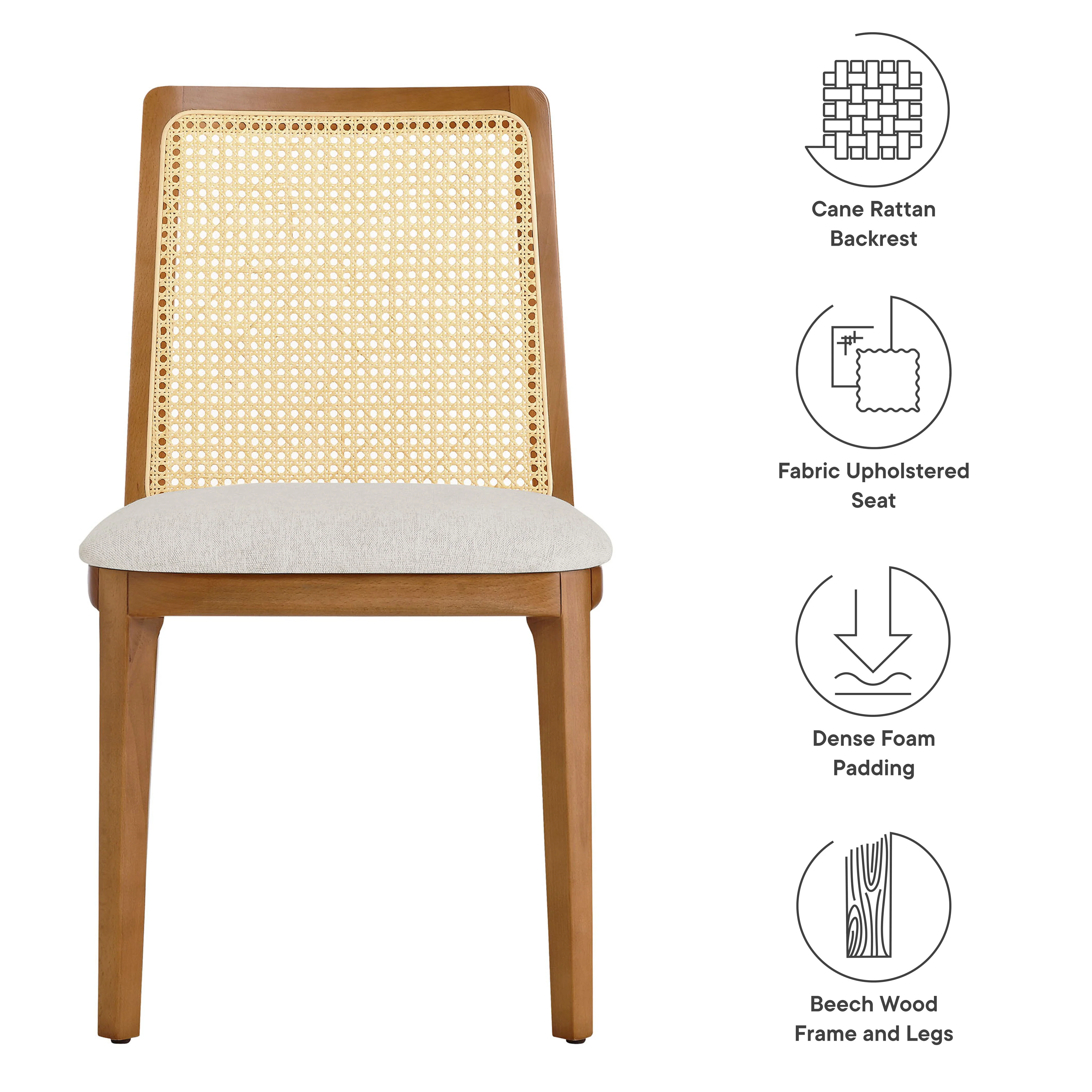 Monarch Wood and Rattan Dining Side Chair by Modway - Image 44