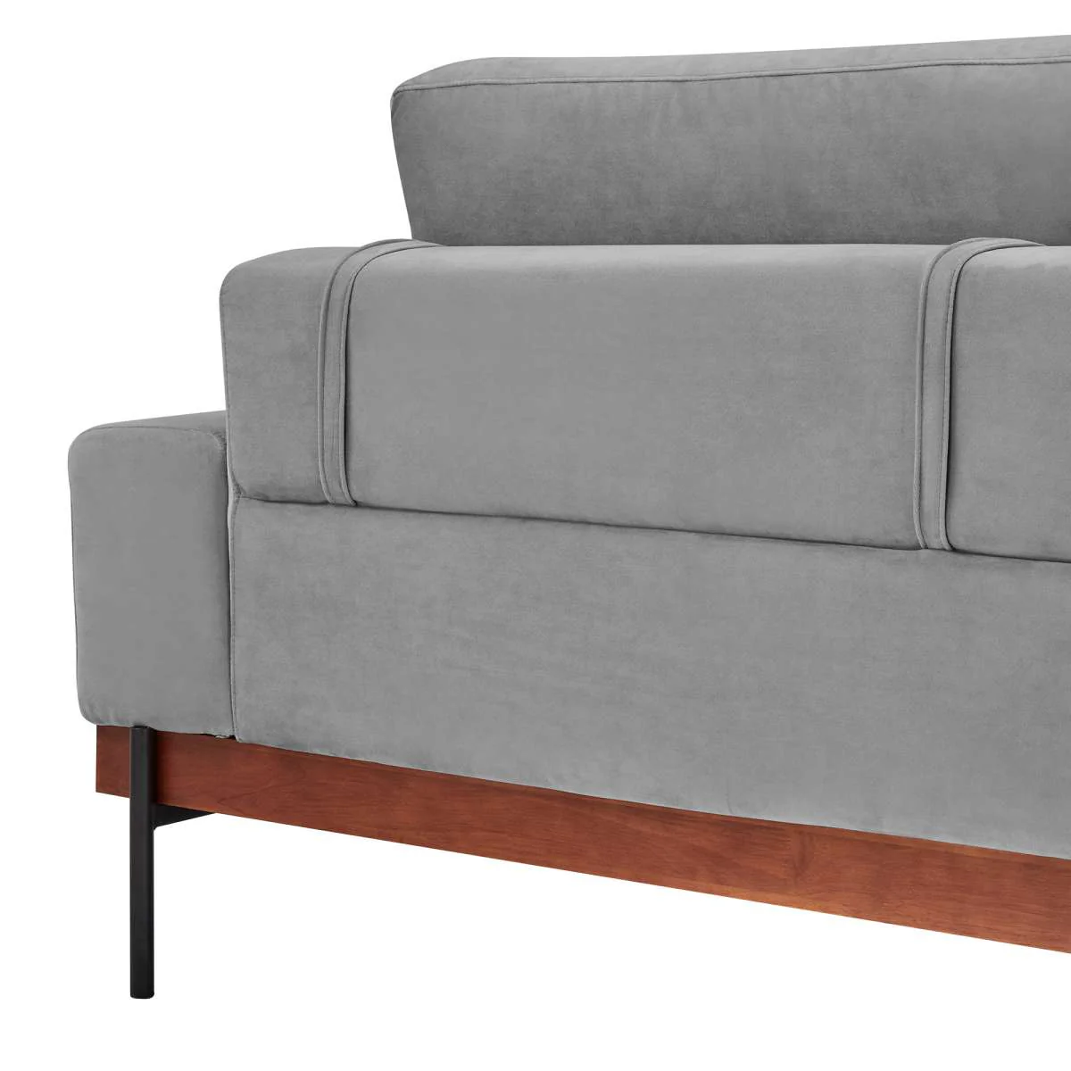 Monet 86" Mid-Century Modern Beige Velvet Sofa By Armen Living - Image 12