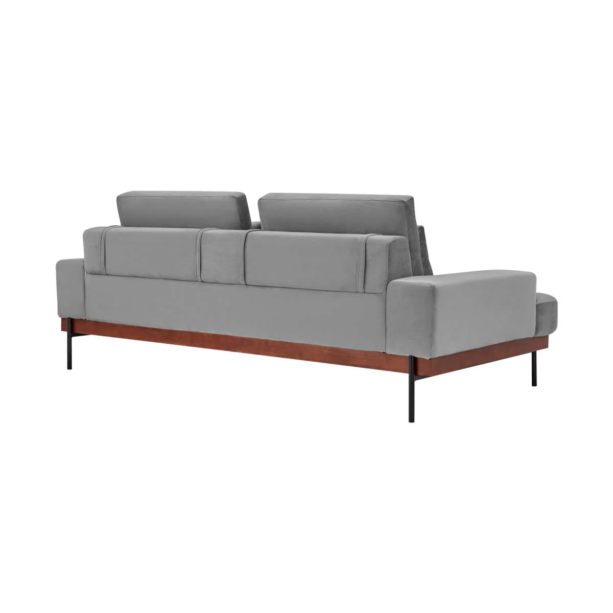 Monet 86" Mid-Century Modern Beige Velvet Sofa By Armen Living - Image 18