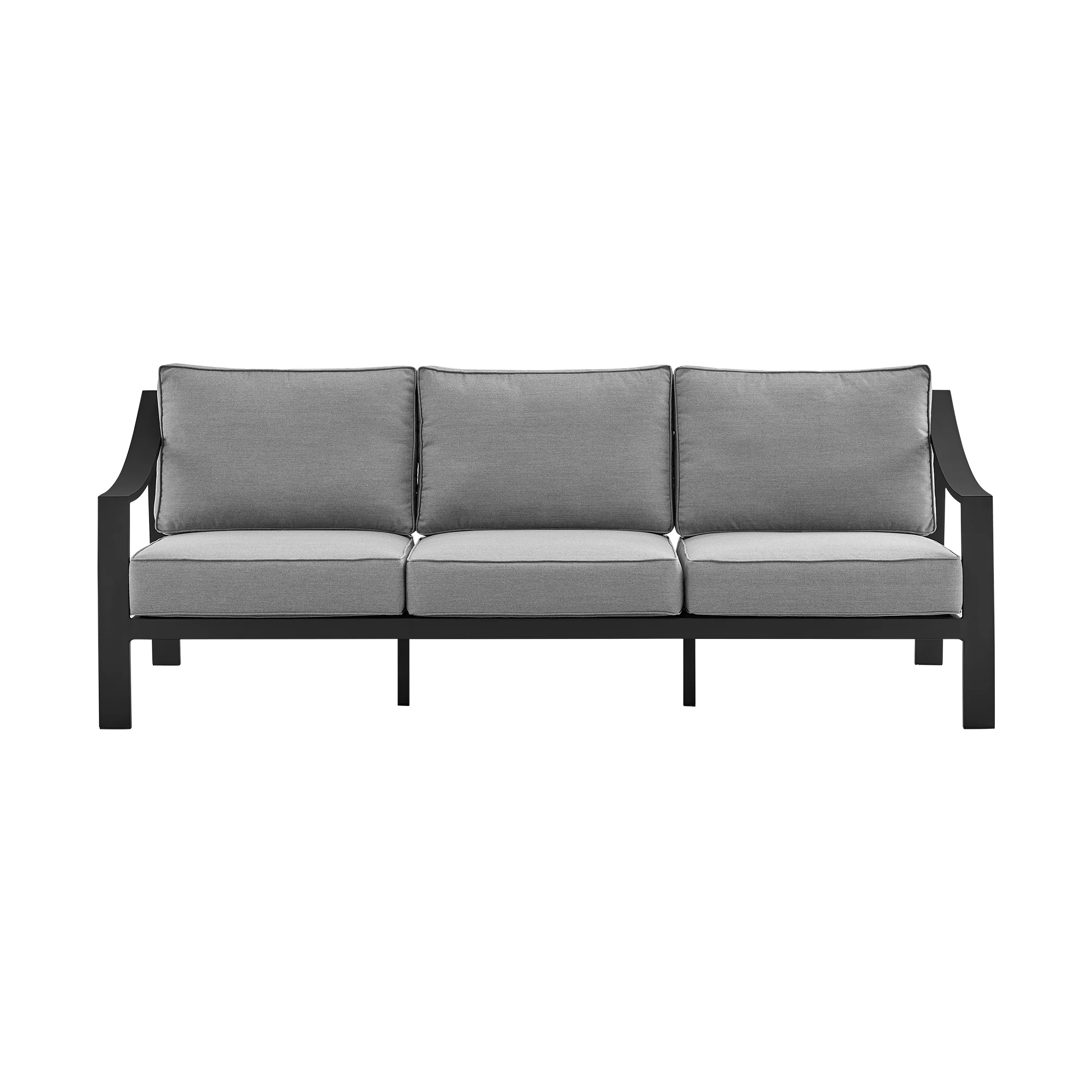 Mongo 4 Piece Outdoor Patio Furniture Set in Dark Brown Aluminum with Cushions By Armen Living - Image 13