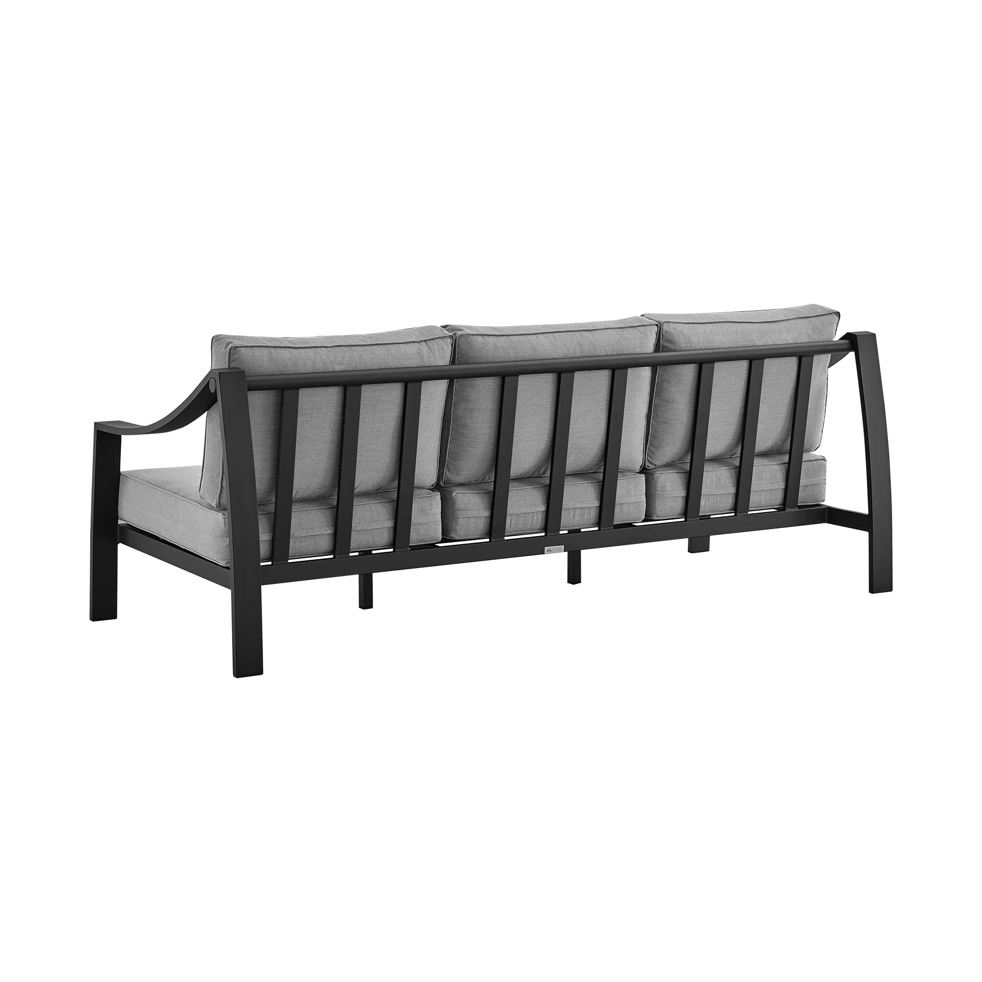 Mongo 4 Piece Outdoor Patio Furniture Set in Dark Brown Aluminum with Cushions By Armen Living - Image 14