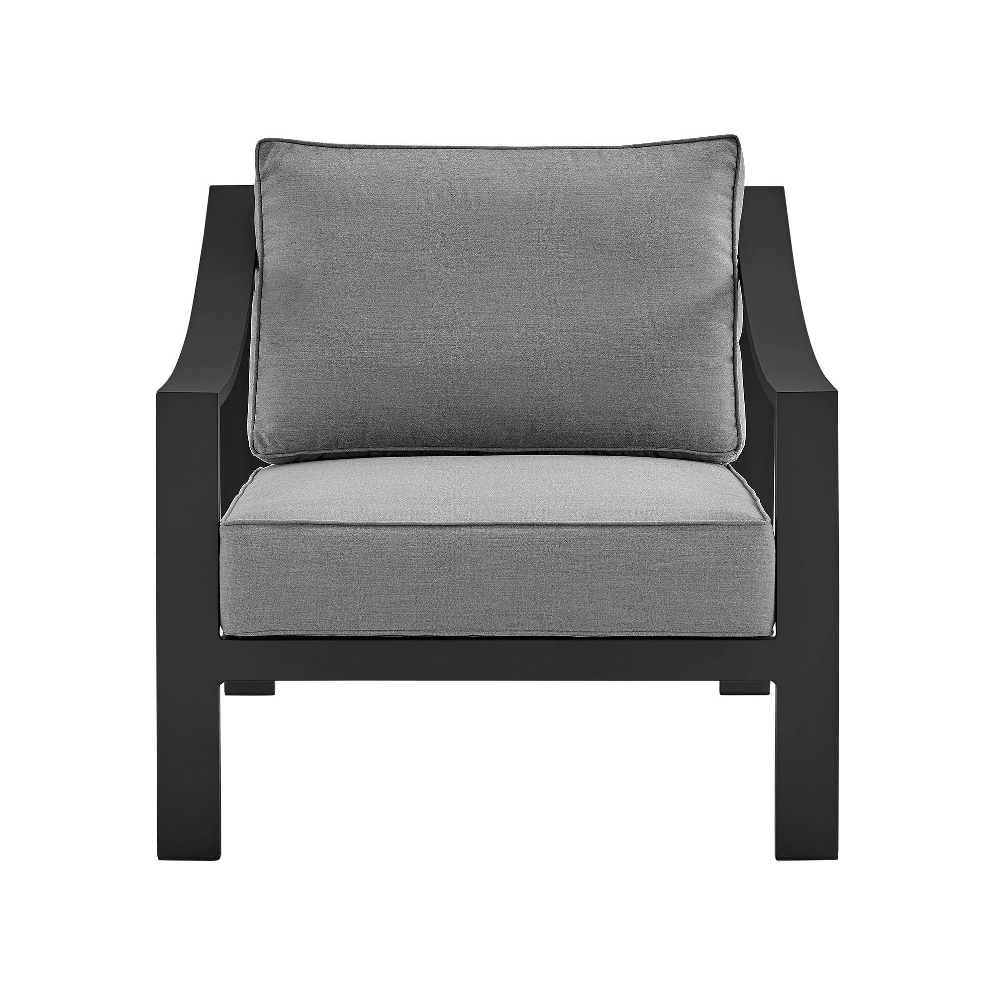 Mongo 4 Piece Outdoor Patio Furniture Set in Dark Brown Aluminum with Cushions By Armen Living - Image 15
