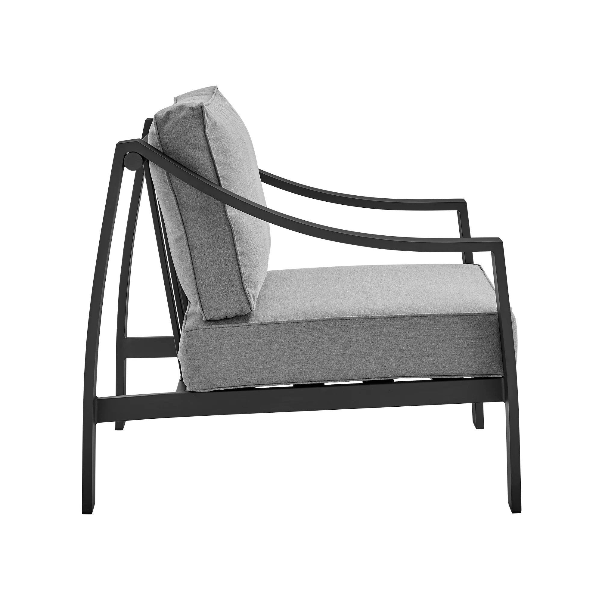 Mongo 4 Piece Outdoor Patio Furniture Set in Dark Brown Aluminum with Cushions By Armen Living - Image 17