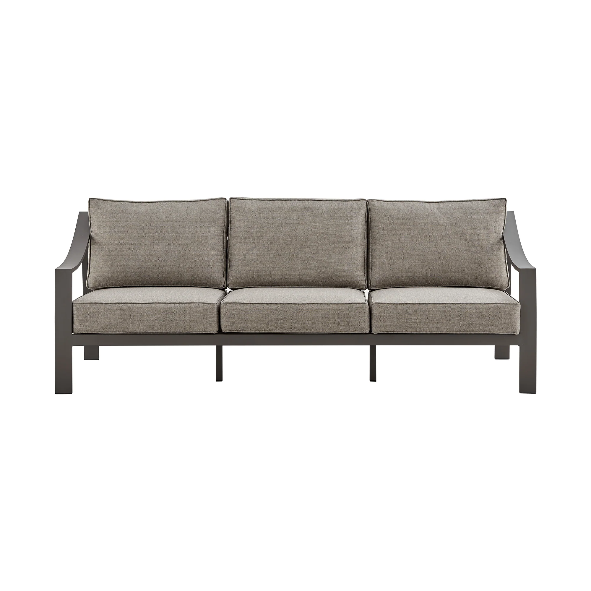 Mongo 4 Piece Outdoor Patio Furniture Set in Dark Brown Aluminum with Cushions By Armen Living - Image 3