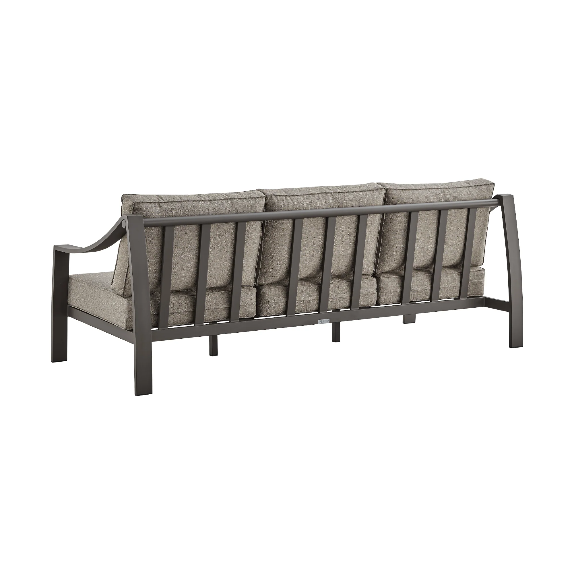 Mongo 4 Piece Outdoor Patio Furniture Set in Dark Brown Aluminum with Cushions By Armen Living - Image 4
