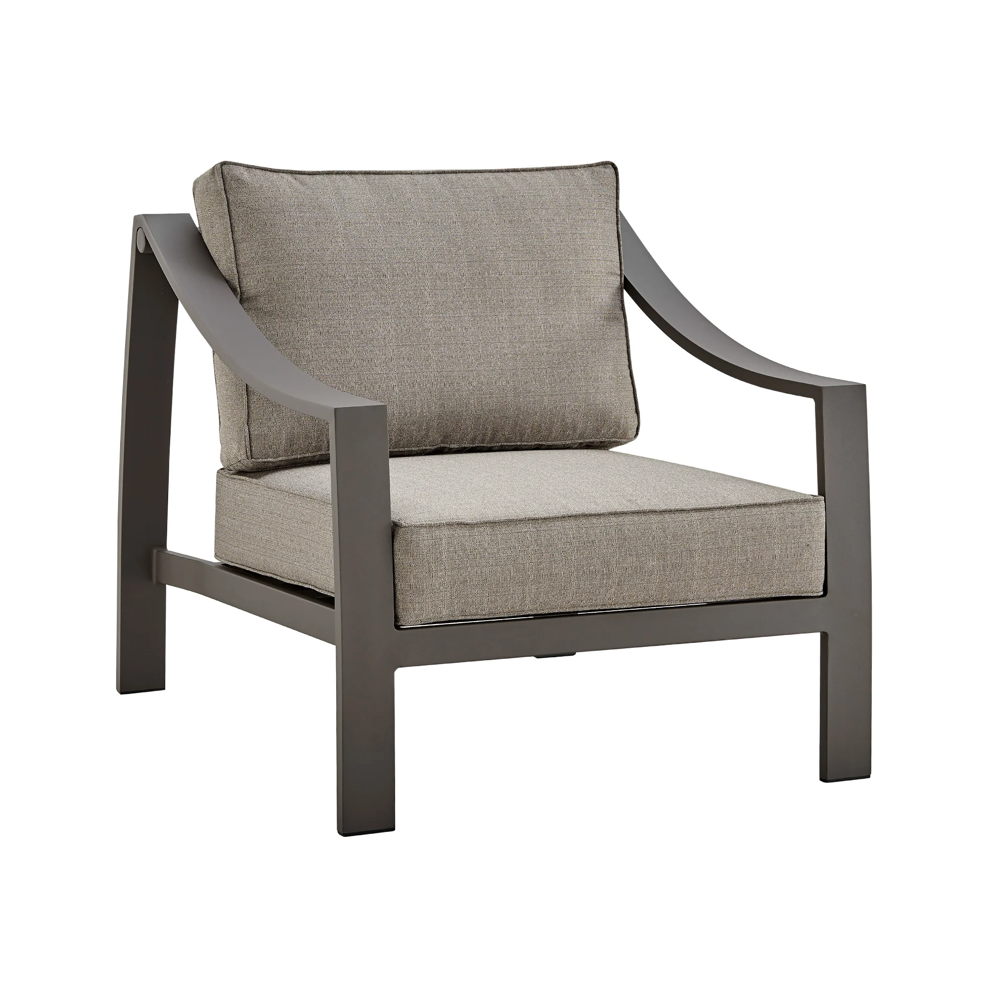 Mongo 4 Piece Outdoor Patio Furniture Set in Dark Brown Aluminum with Cushions By Armen Living - Image 6