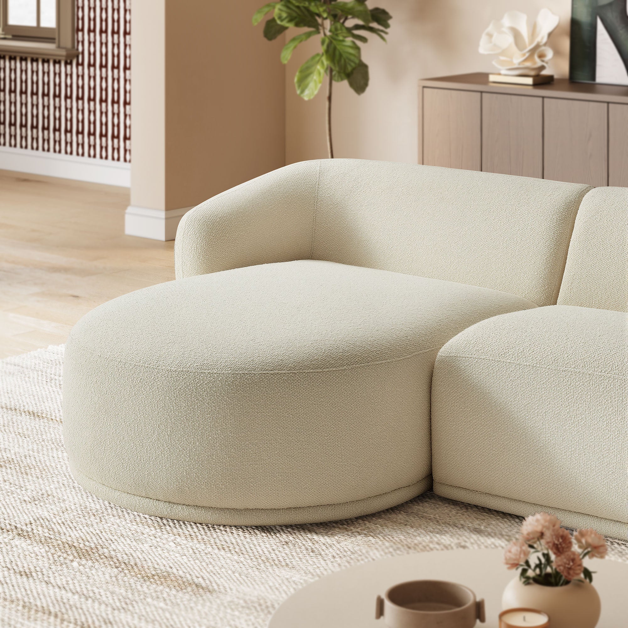 Monica 2 Piece Left Facing Boucle Fabric Modular Sofa with Chaise by Modway - Image 5