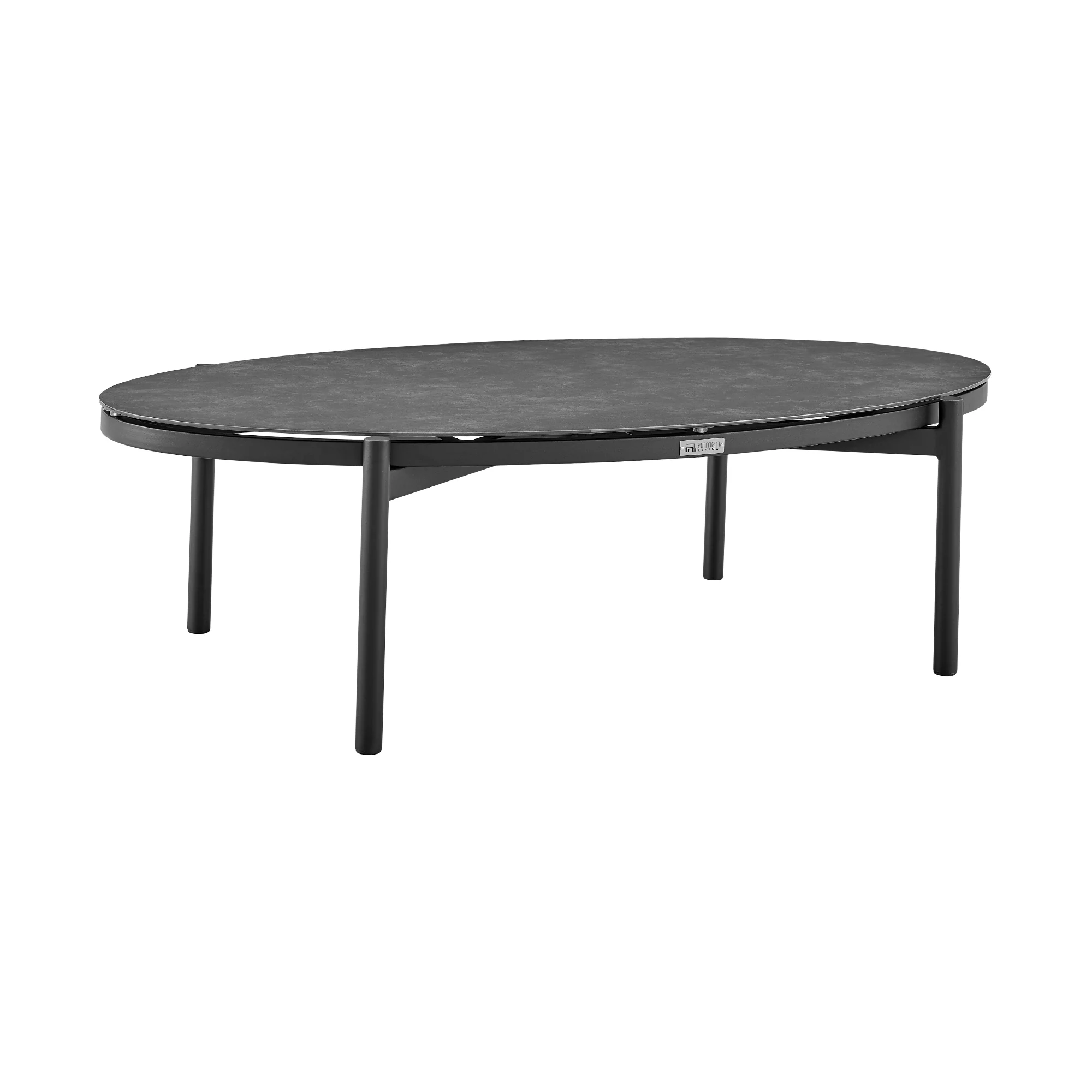 Monk 4 Piece Outdoor Patio Furniture Set in Black Aluminum and Grey Wicker with Grey Cushions By Armen Living - Image 10