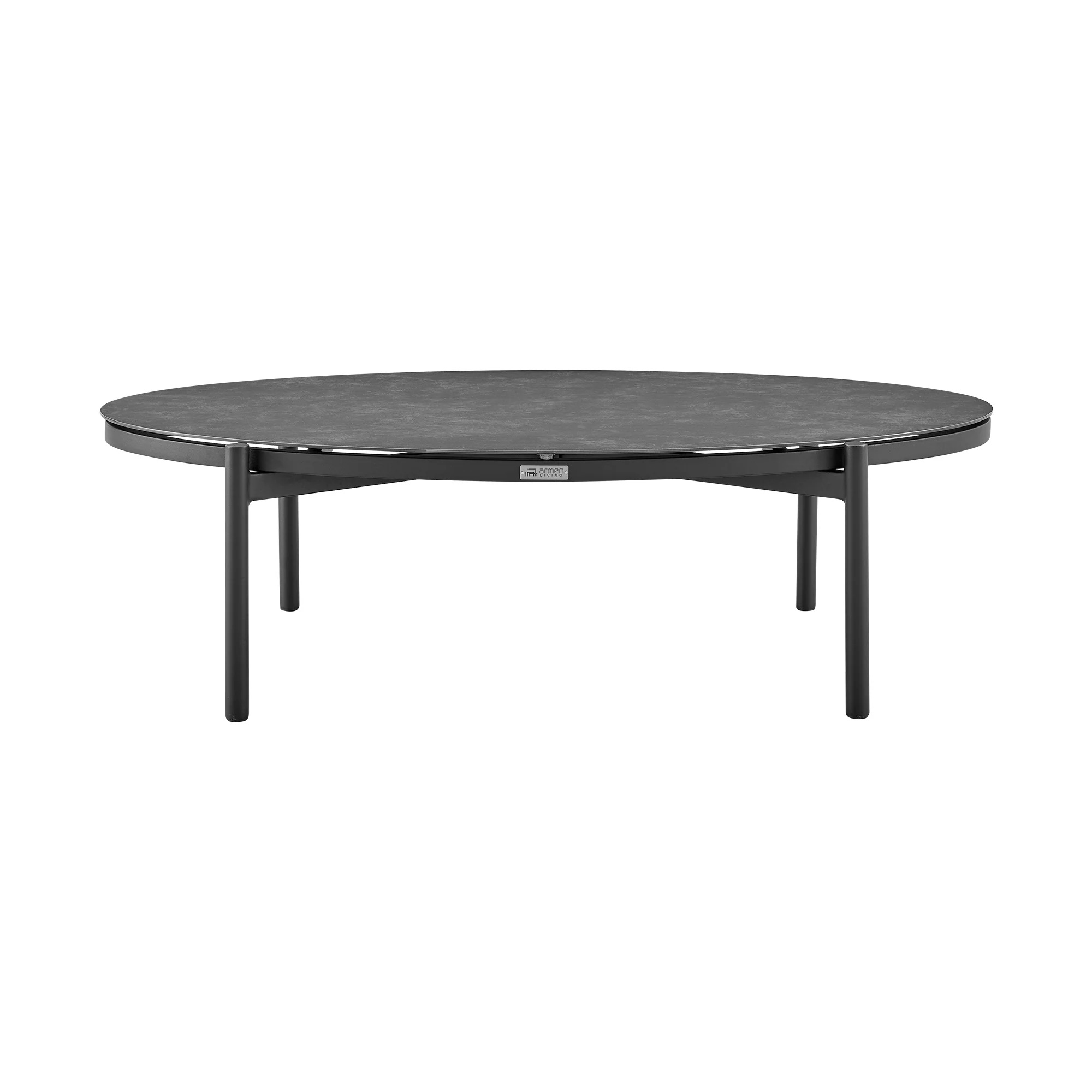Monk 4 Piece Outdoor Patio Furniture Set in Black Aluminum and Grey Wicker with Grey Cushions By Armen Living - Image 8