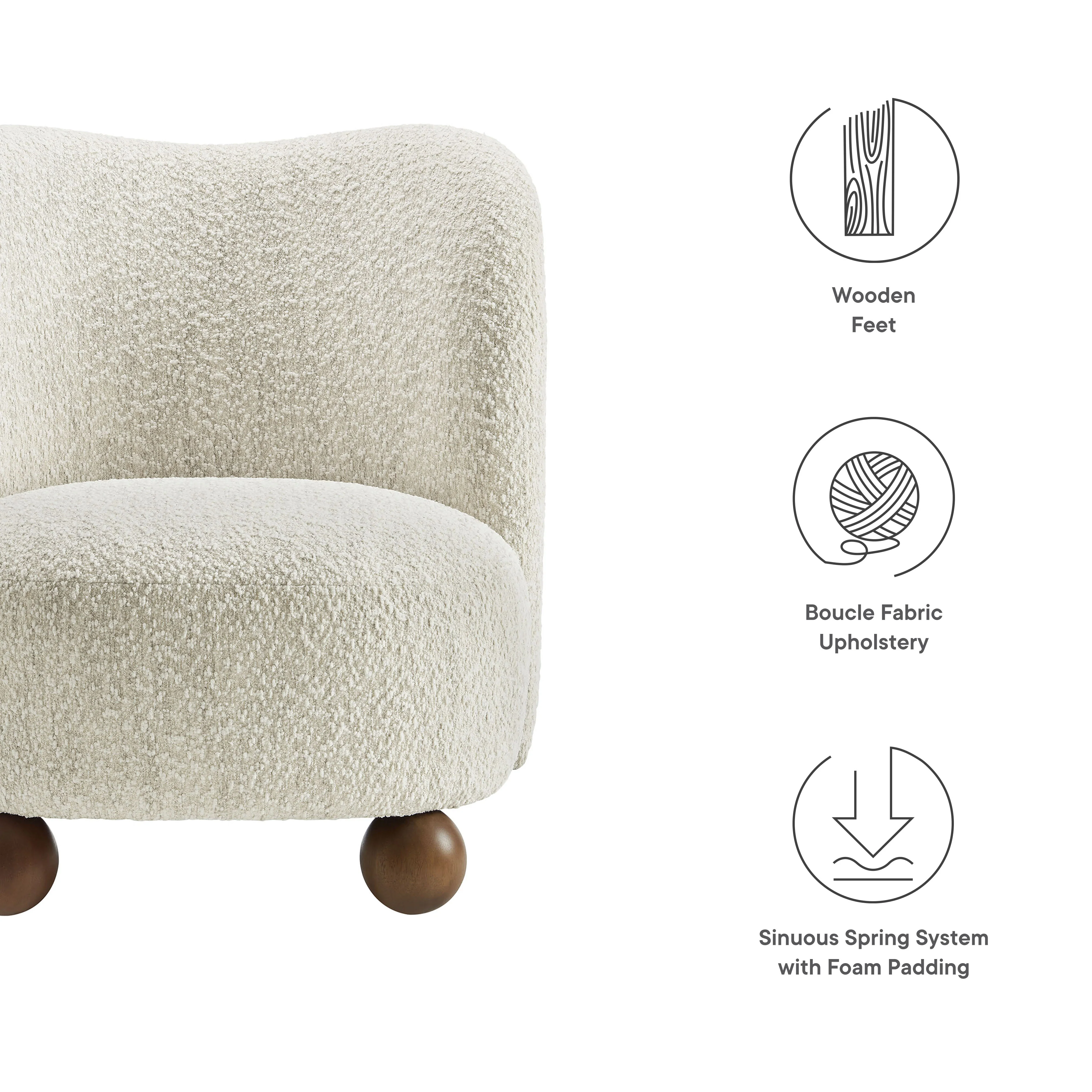 Monroe Boucle Fabric Accent Chair by Modway - Image 17
