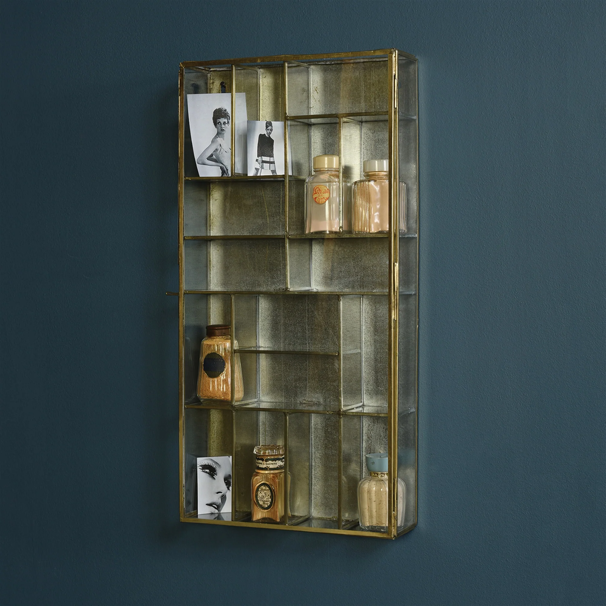 Monroe Divided Wall Case - Brass By HomArt - Image 2