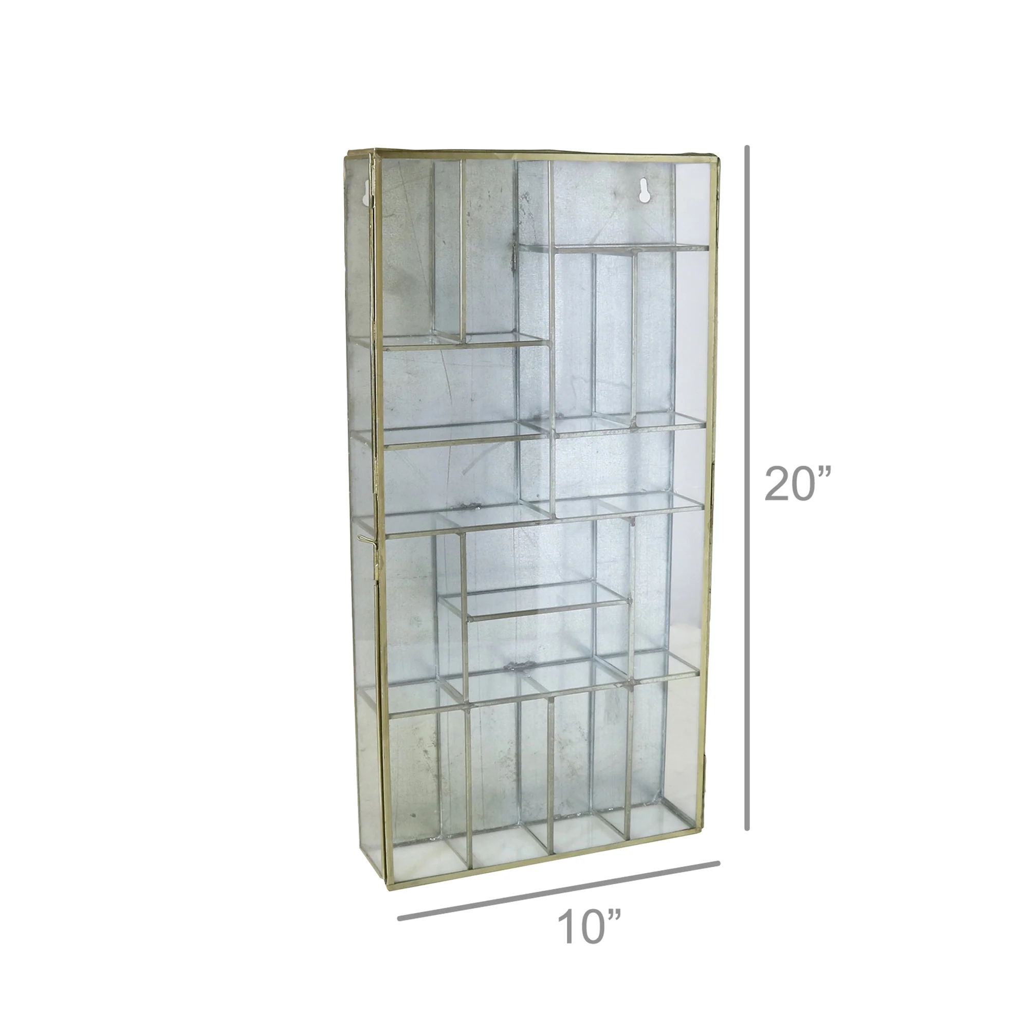 Monroe Divided Wall Case - Brass By HomArt - Image 5