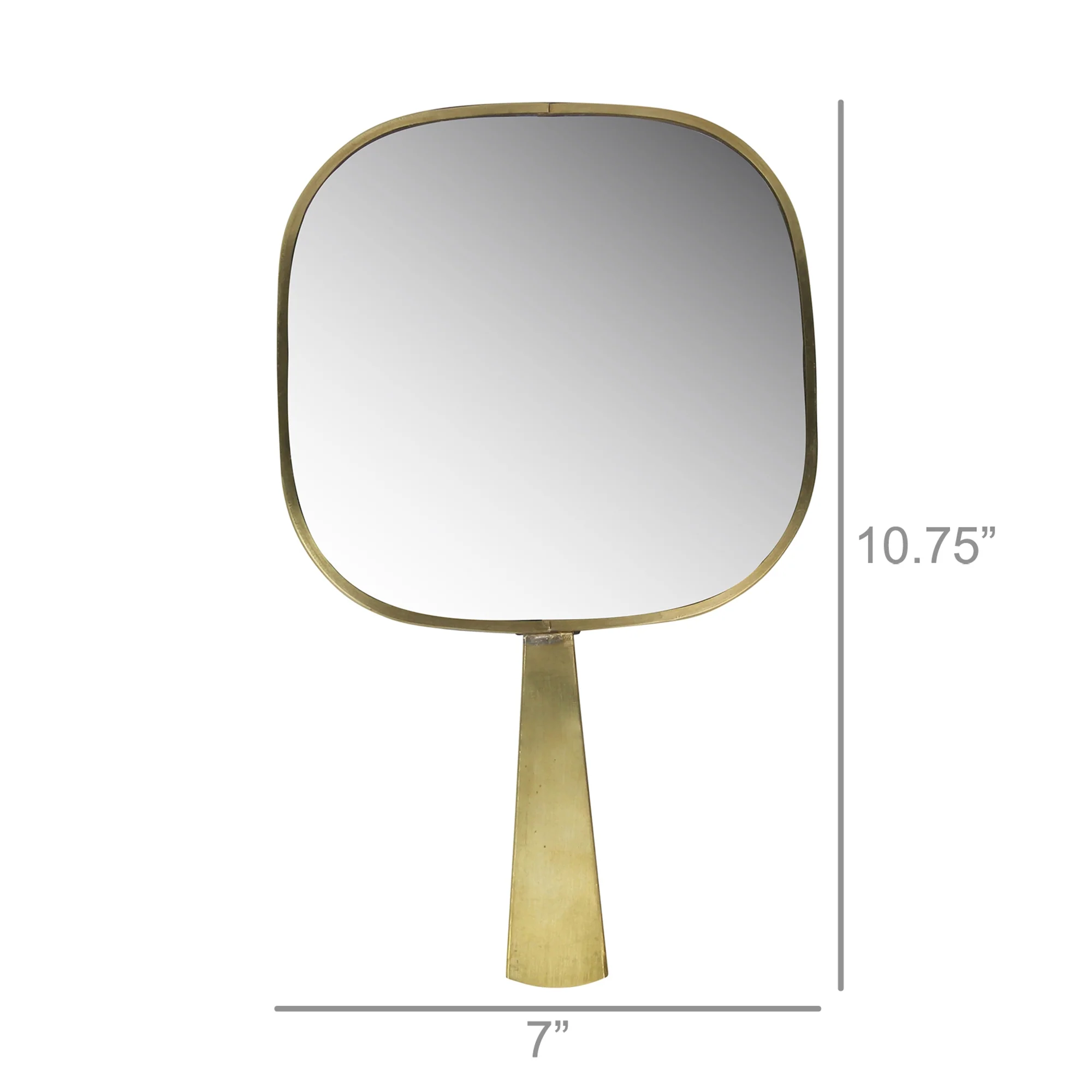 Monroe Hand Mirror, Brass By HomArt - Image 2