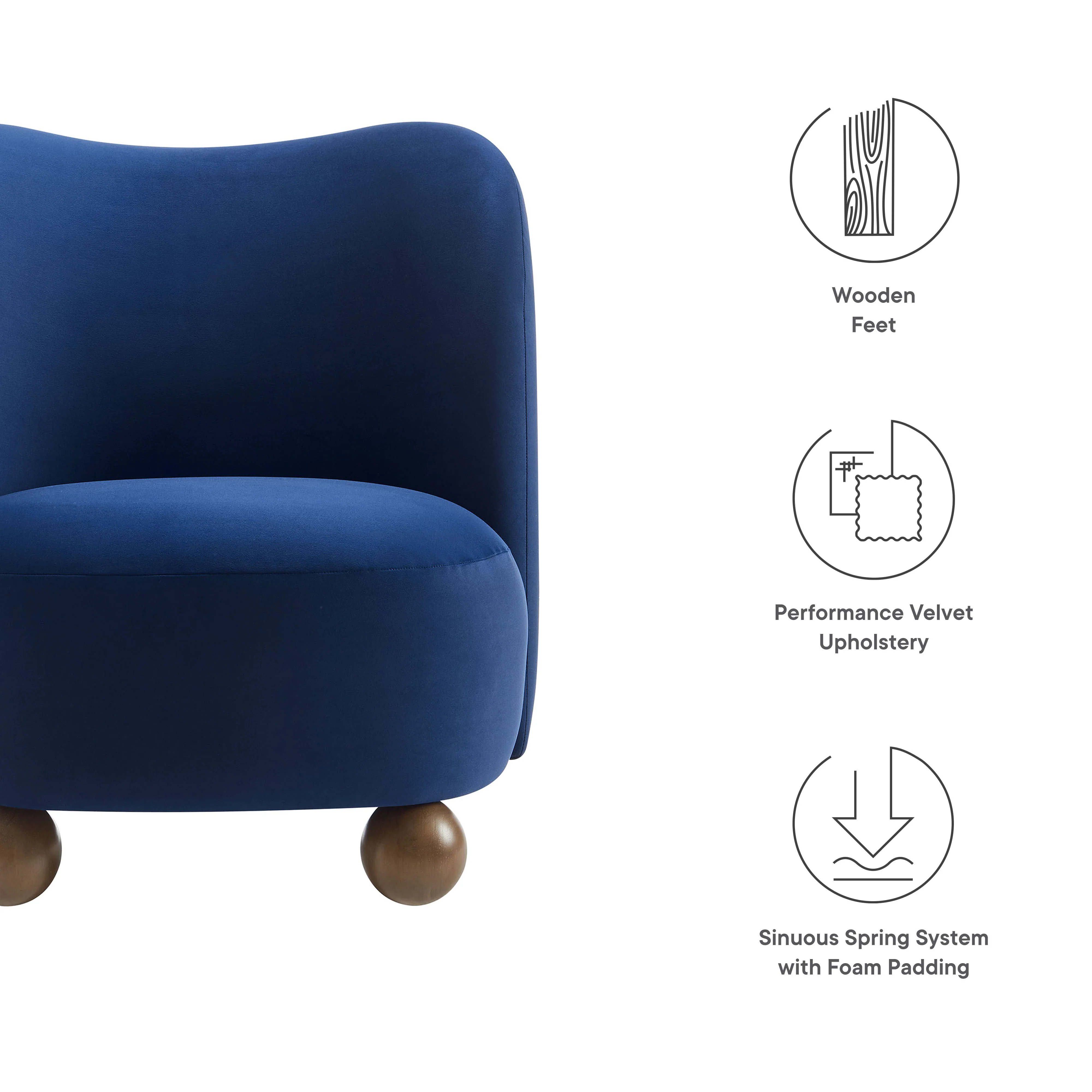 Monroe Performance Velvet Accent Chair by Modway - Image 8
