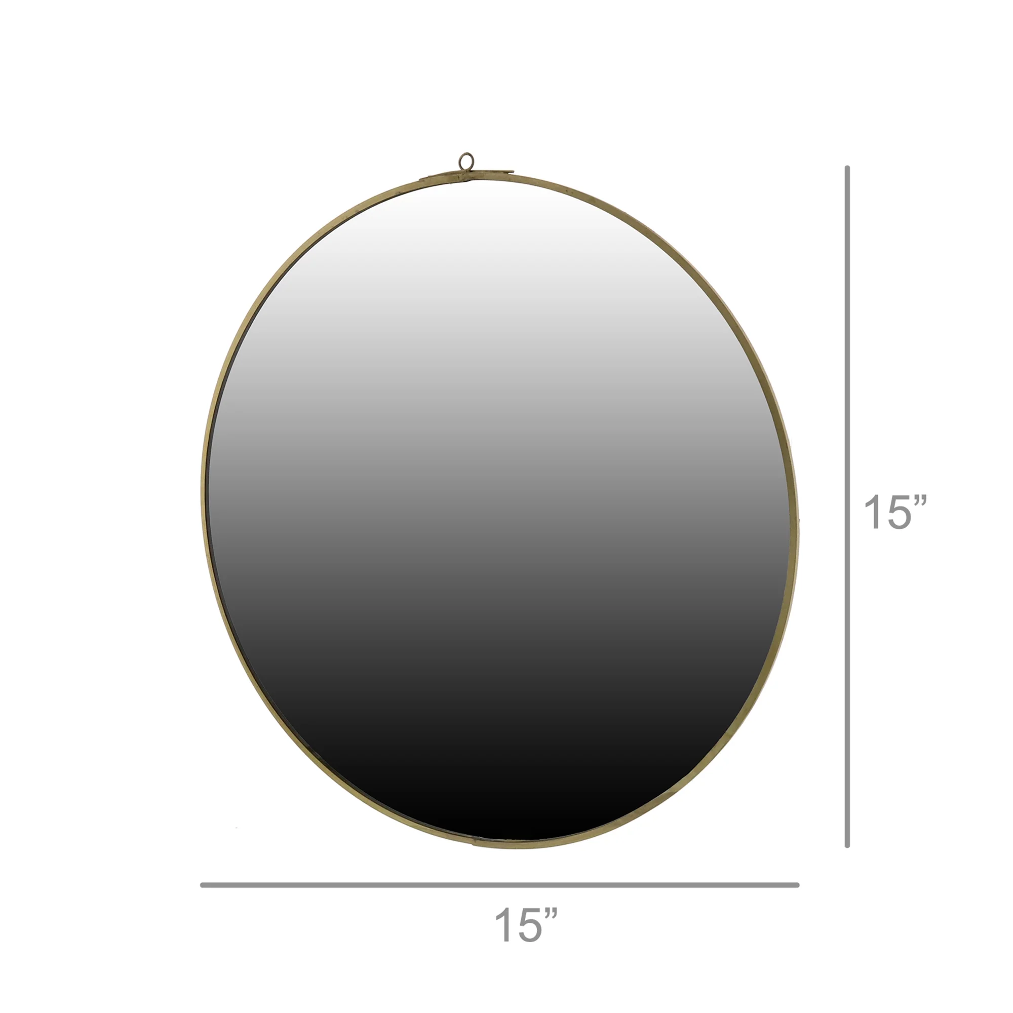 Monroe Round Mirror - Large - Brass By HomArt - Image 4