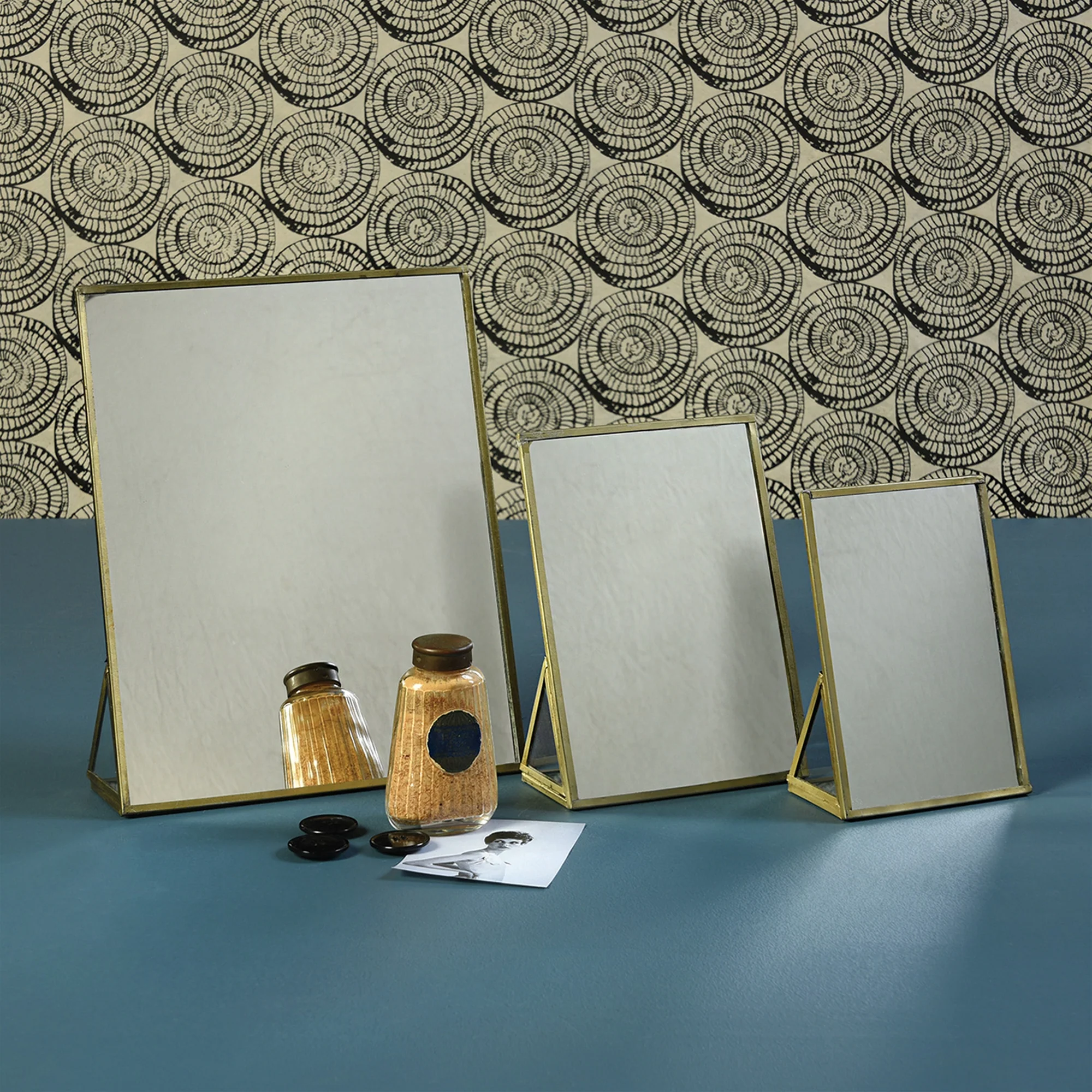 Monroe Vanity Mirror - Large - Brass Set Of 2 By HomArt - Image 2
