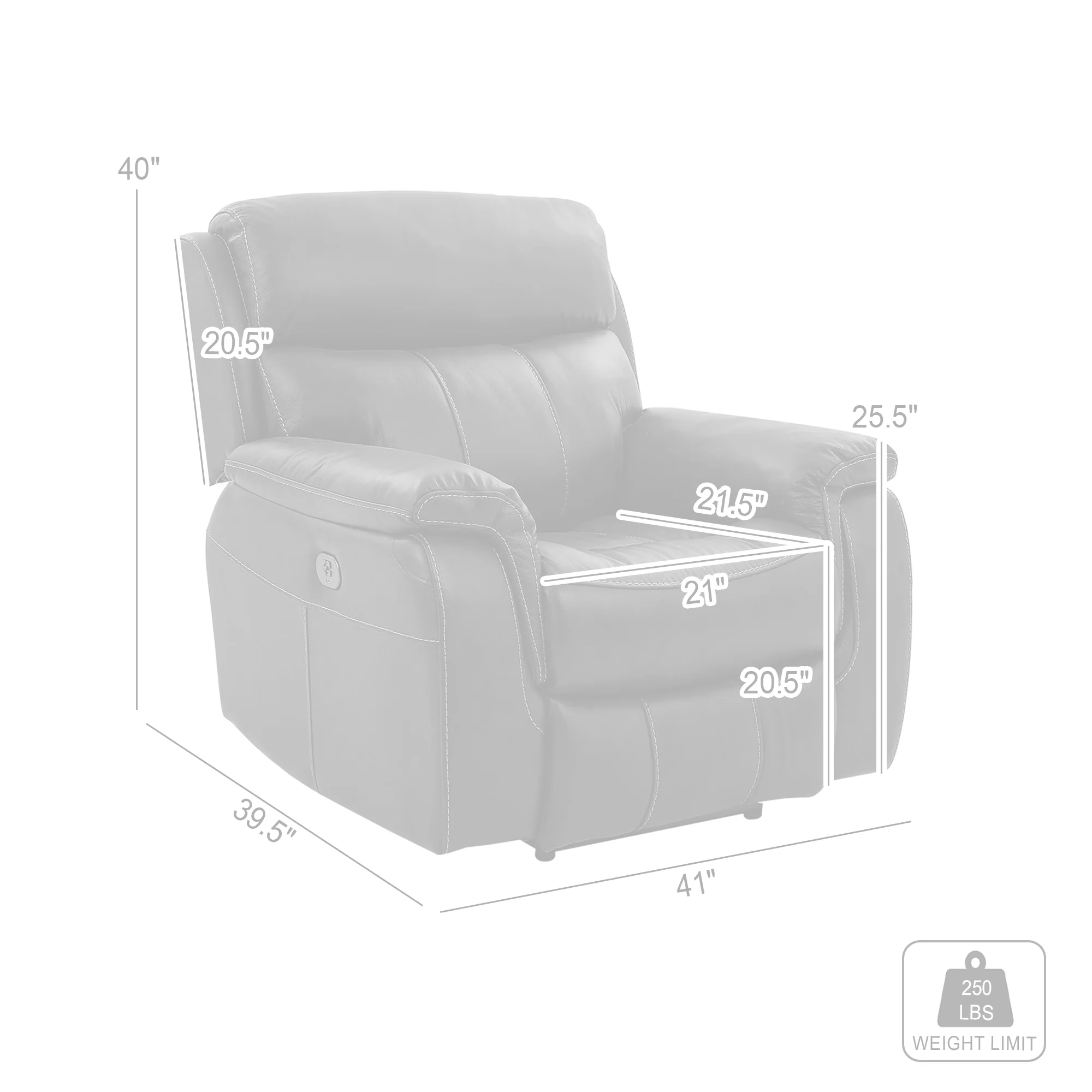 Montague Dual Power Headrest and Lumbar Support Recliner Chair in Genuine Brown Leather By Armen Living - Image 10