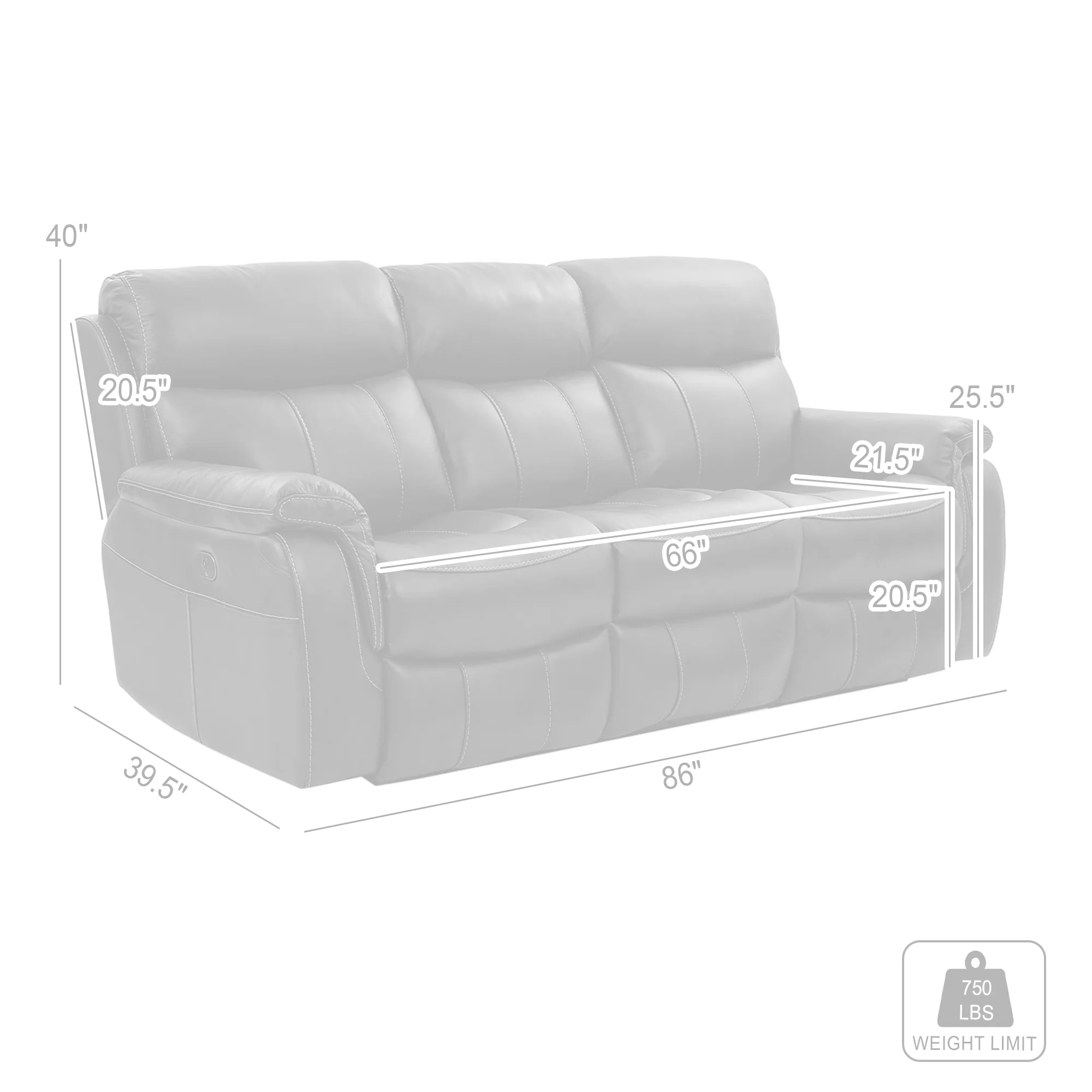 Montague Dual Power Headrest and Lumbar Support Reclining Sofa in Genuine Brown Leather By Armen Living - Image 10