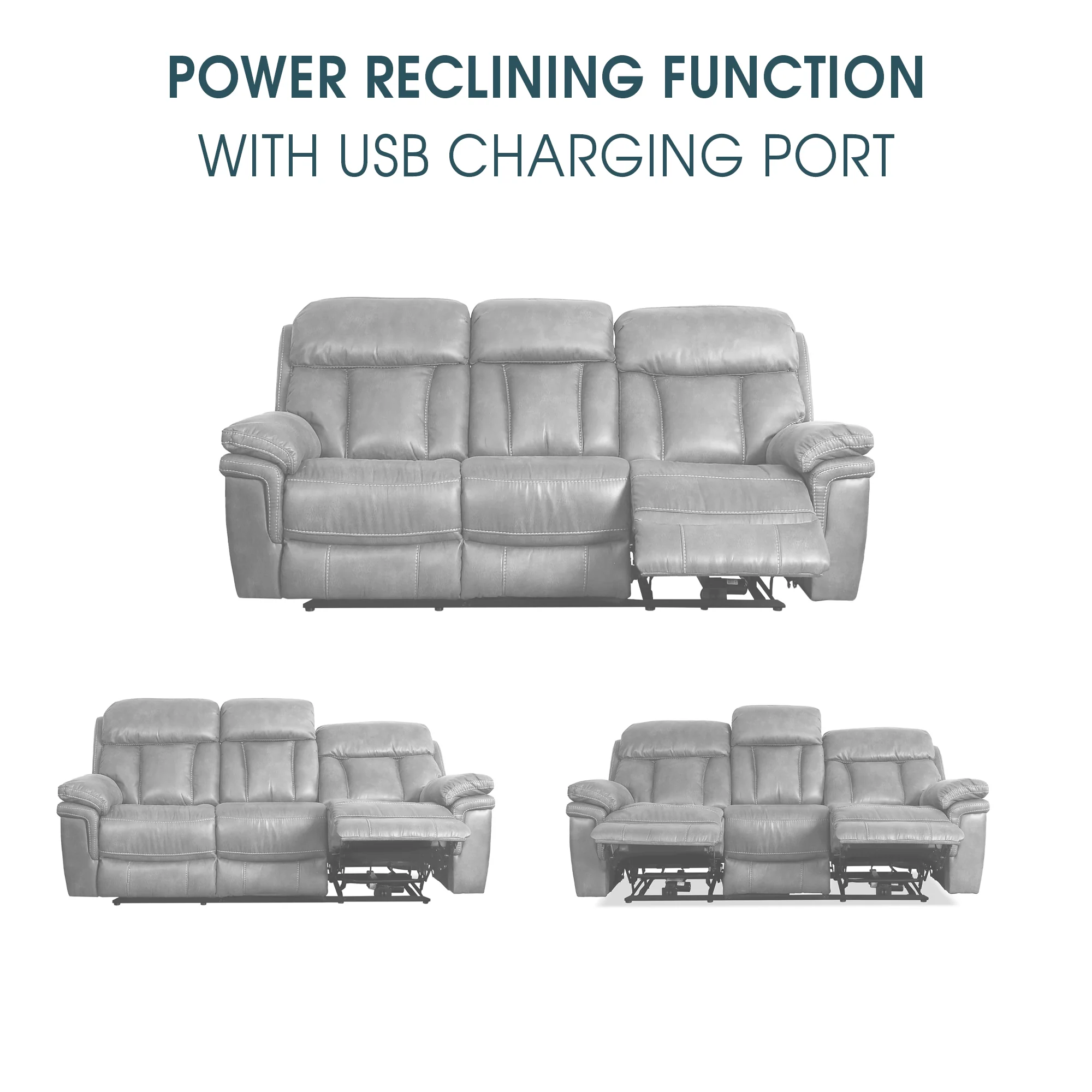 Montague Dual Power Headrest and Lumbar Support Reclining Sofa in Genuine Brown Leather By Armen Living - Image 9