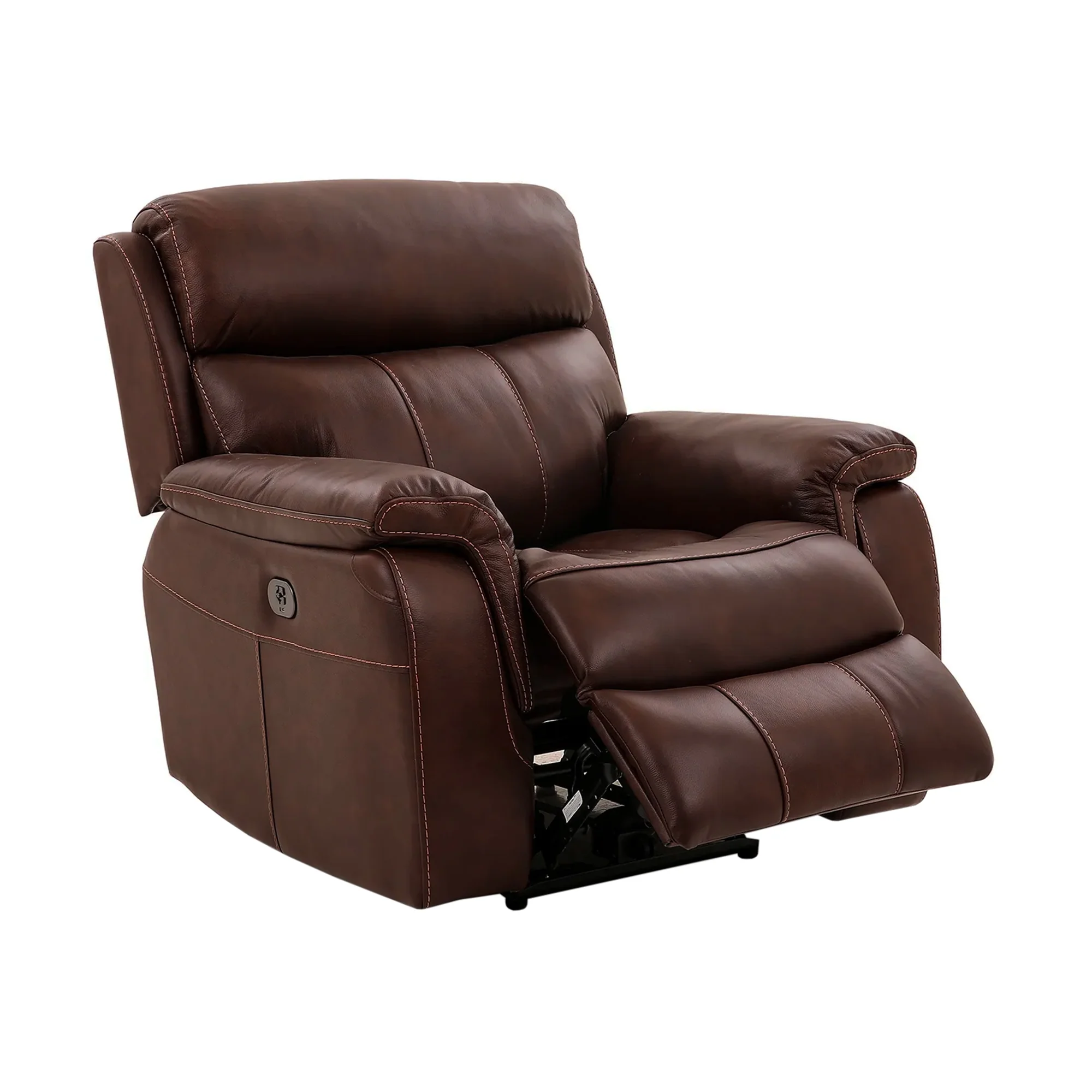Montague Dual Power Reclining 2 Piece Sofa and Recliner Set in Genuine Brown Leather By Armen Living - Image 6