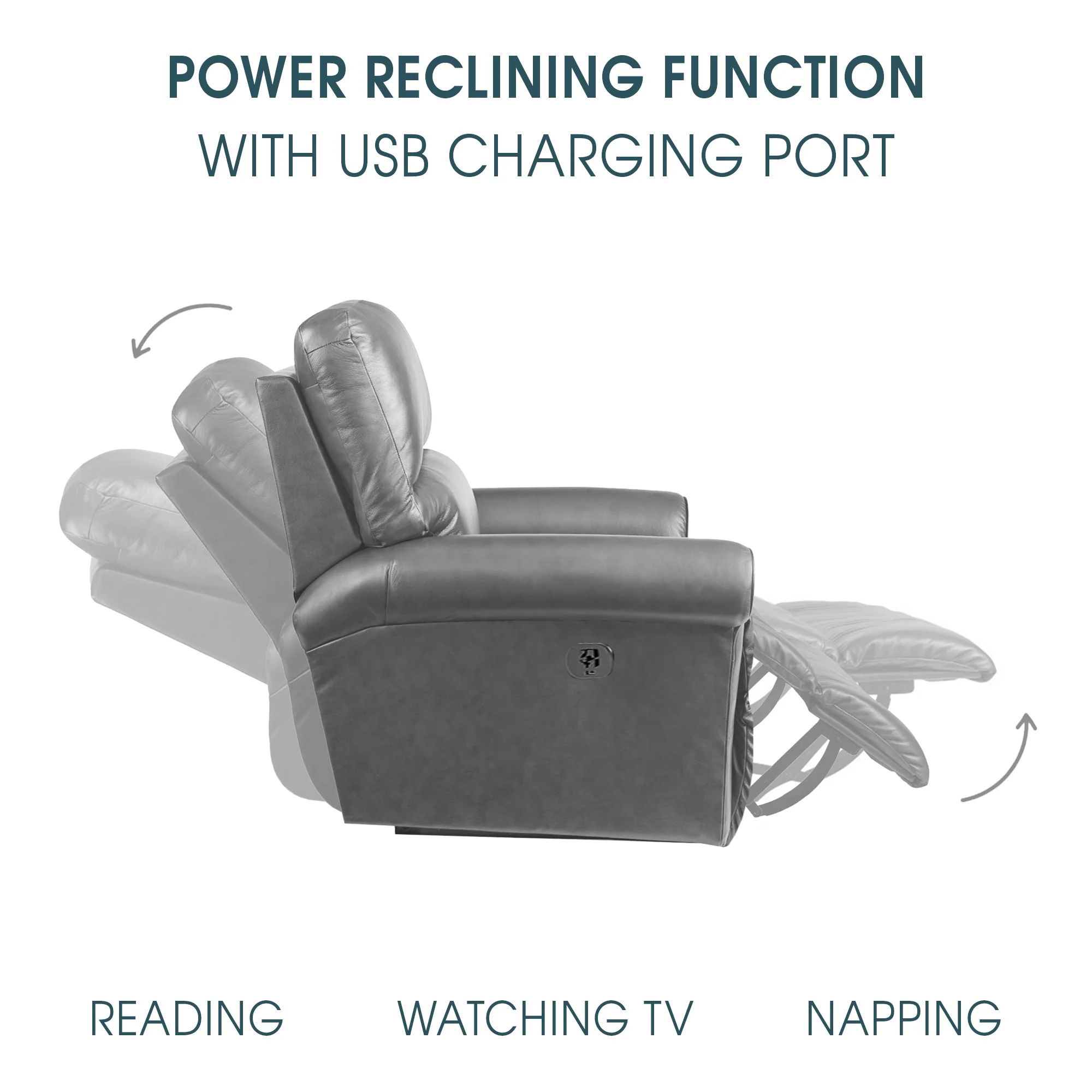 Montague Dual Power Reclining 2 Piece Sofa and Recliner Set in Genuine Brown Leather By Armen Living - Image 8