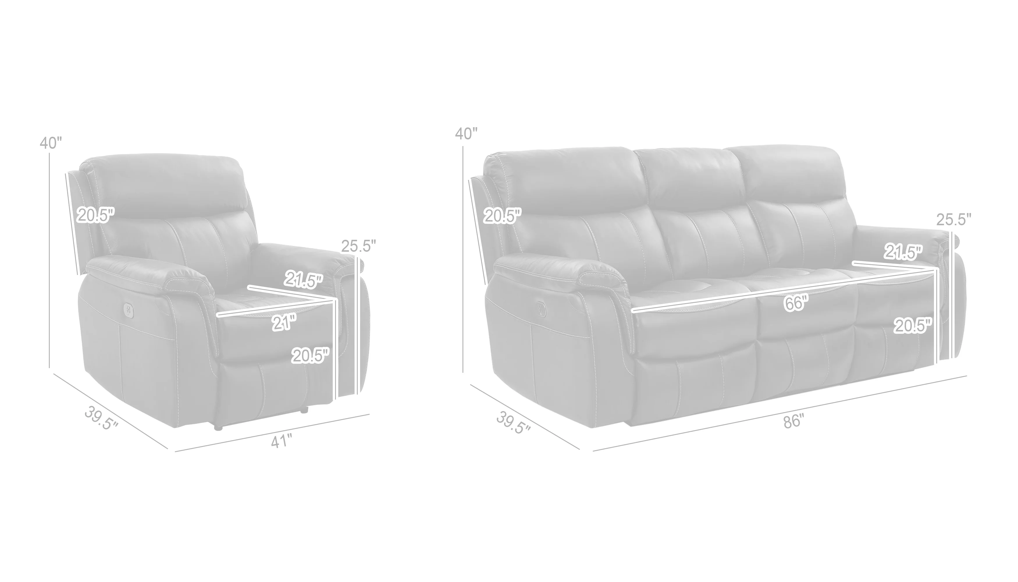 Montague Dual Power Reclining 2 Piece Sofa and Recliner Set in Genuine Brown Leather By Armen Living - Image 9