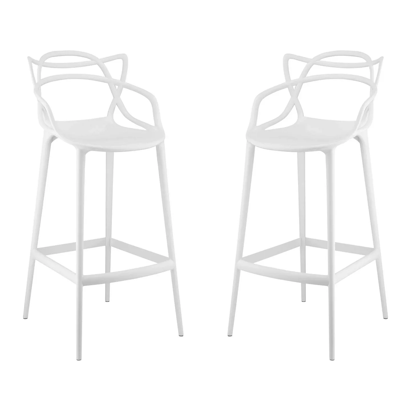 Monte Bar Stool, White By World Modern Design - Image 4