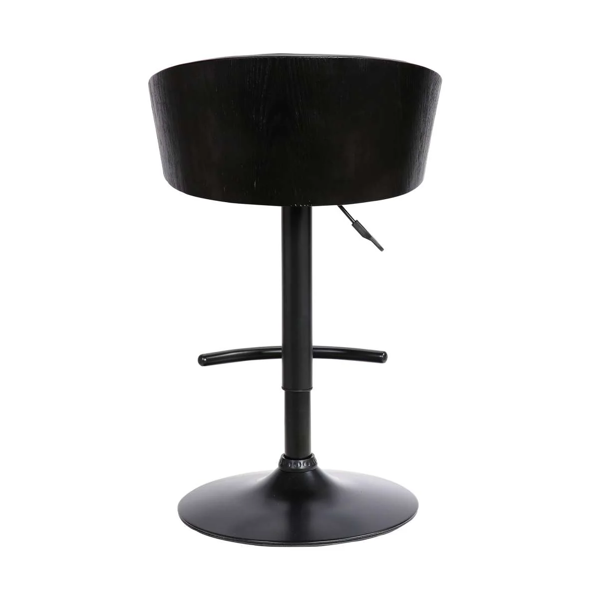 Montego Adjustable Black Faux Leather Swivel Barstool in Black Powder Coated Finish By Armen Living - Image 4