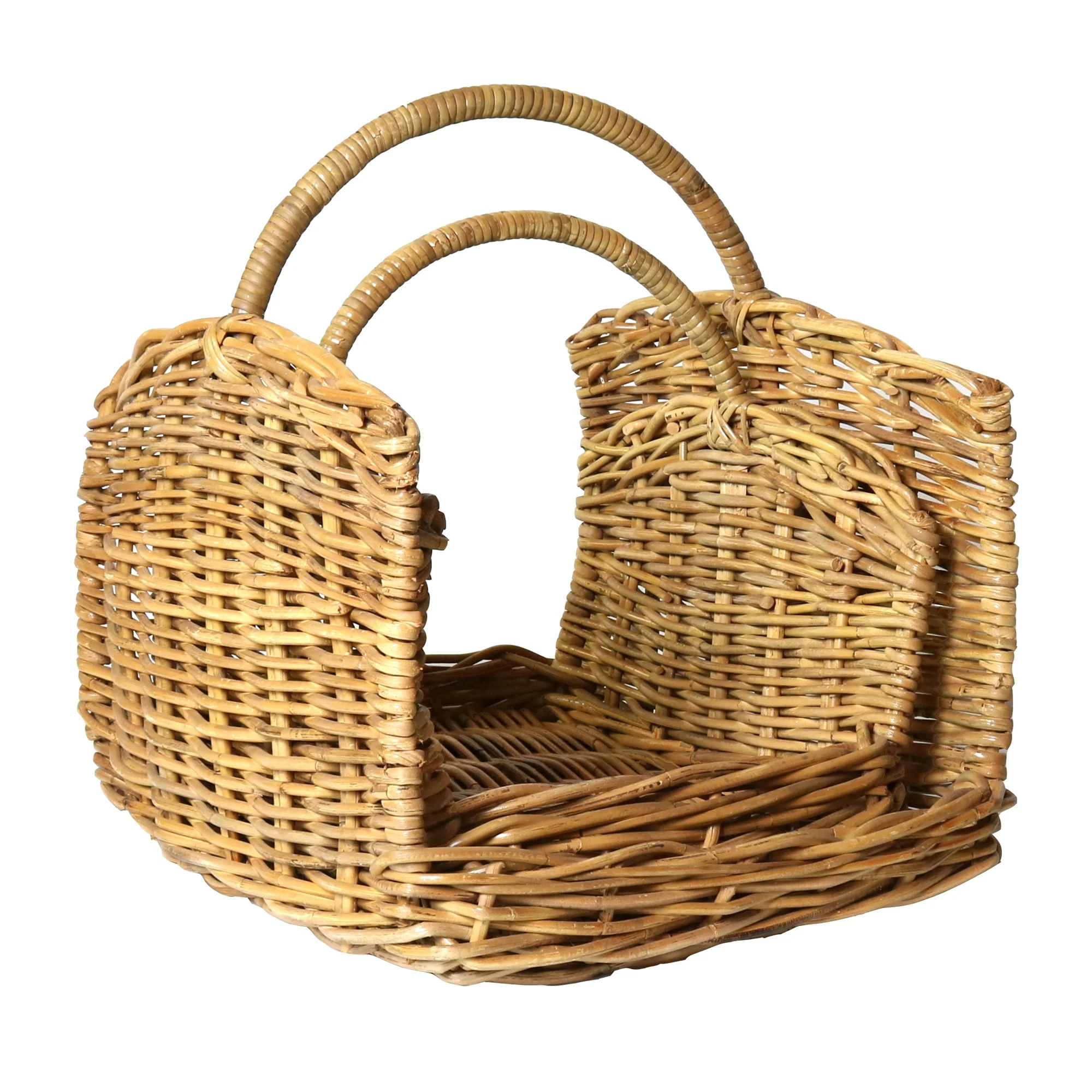 Monterey Rattan Log Basket - Set of 2 - Rustique Honey By HomArt - Image 3