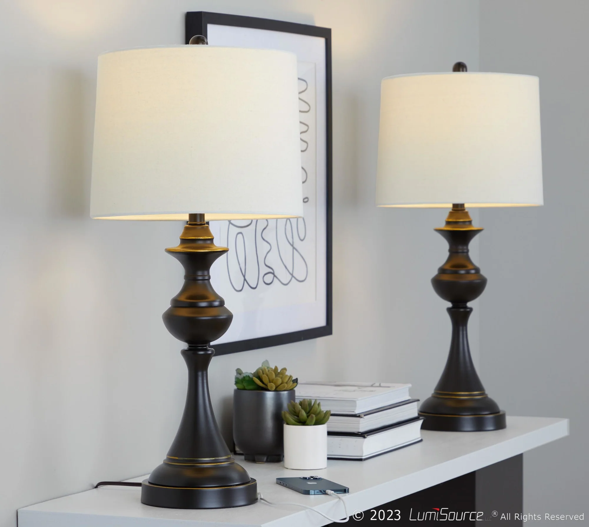 Montgomery 29" Metal Table Lamp With USB - Set of 2 By LumiSource - GTS29-MTGMRY BNIW2 - Image 2