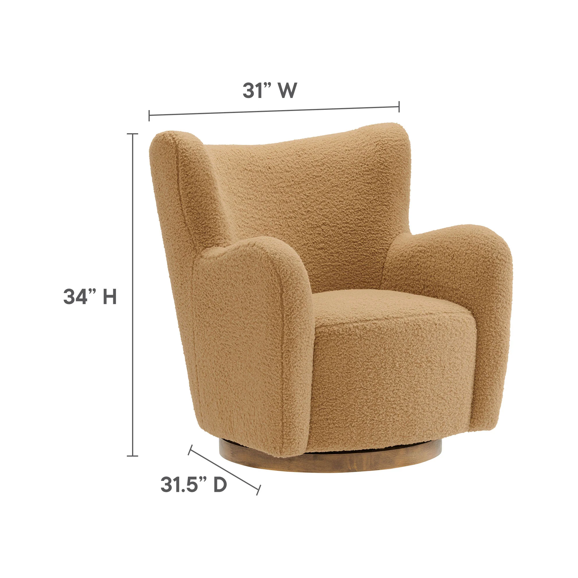 Montrose Wingback Sherpa Swivel Accent Chair by Modway - Image 10