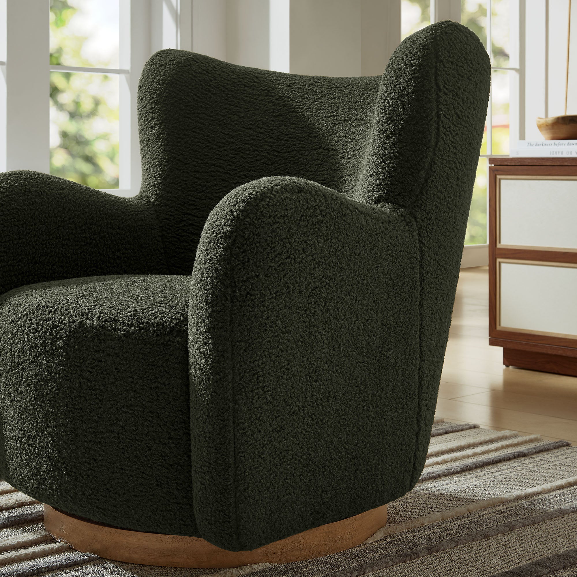 Montrose Wingback Sherpa Swivel Accent Chair by Modway - Image 16