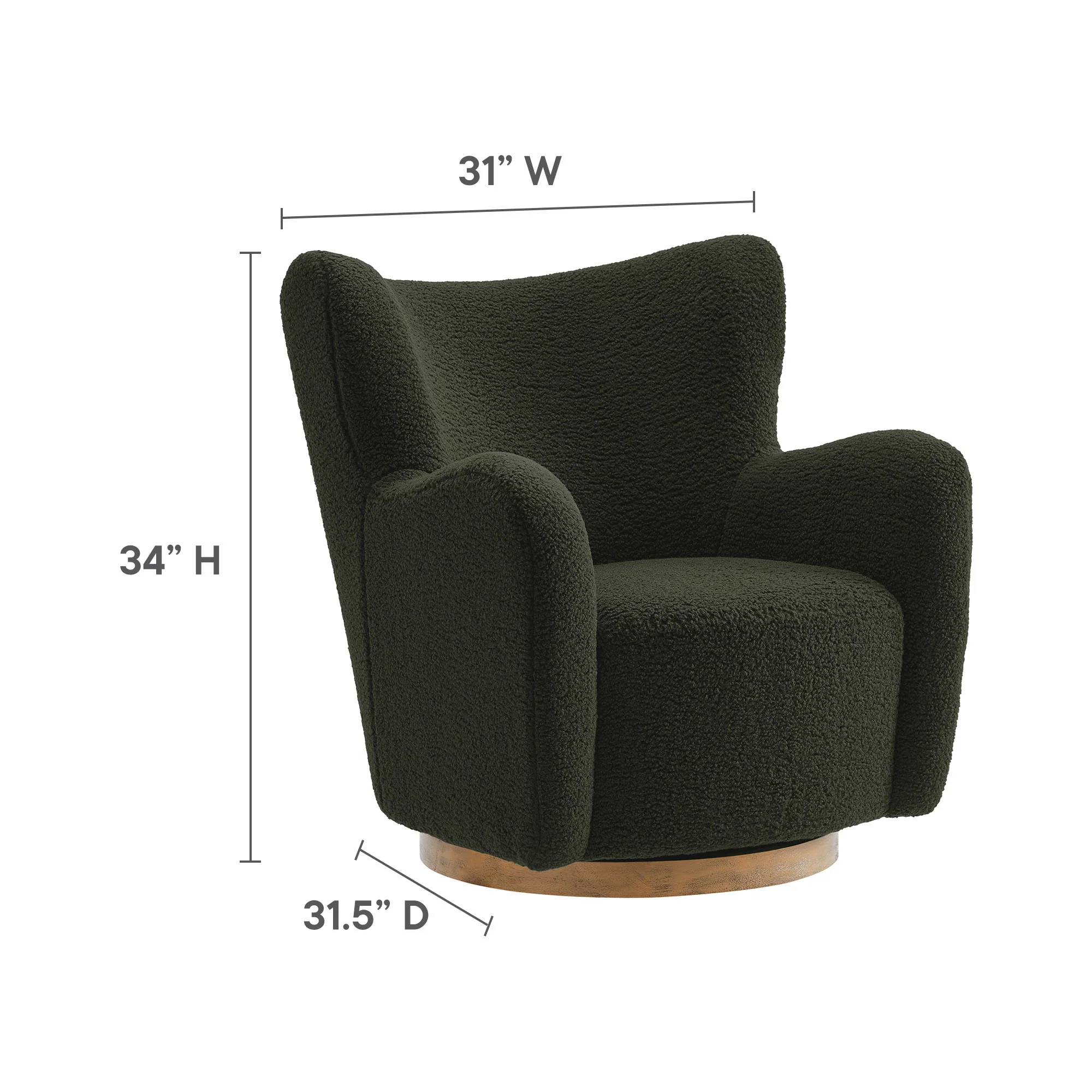 Montrose Wingback Sherpa Swivel Accent Chair by Modway - Image 20