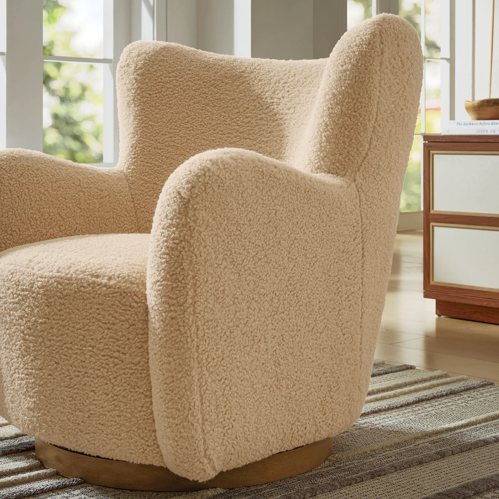 Montrose Wingback Sherpa Swivel Accent Chair by Modway - Image 26