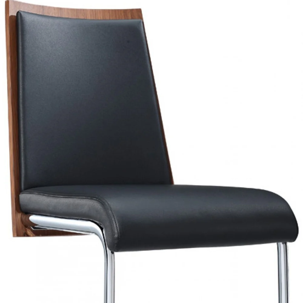 Morgan - Modern Black & Walnut Dining Chair (Set Of 2) By Homeroots - Image 4