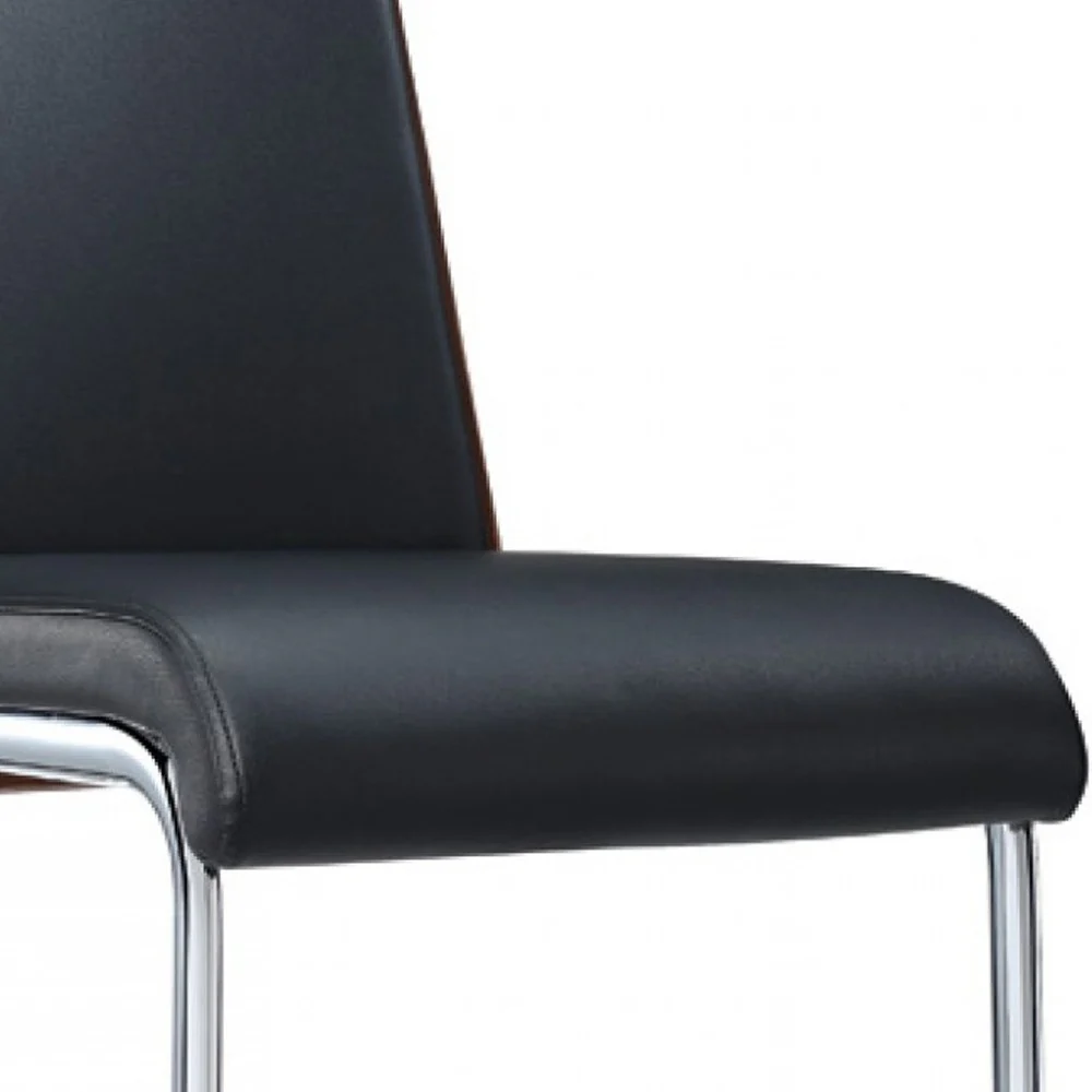 Morgan - Modern Black & Walnut Dining Chair (Set Of 2) By Homeroots - Image 5