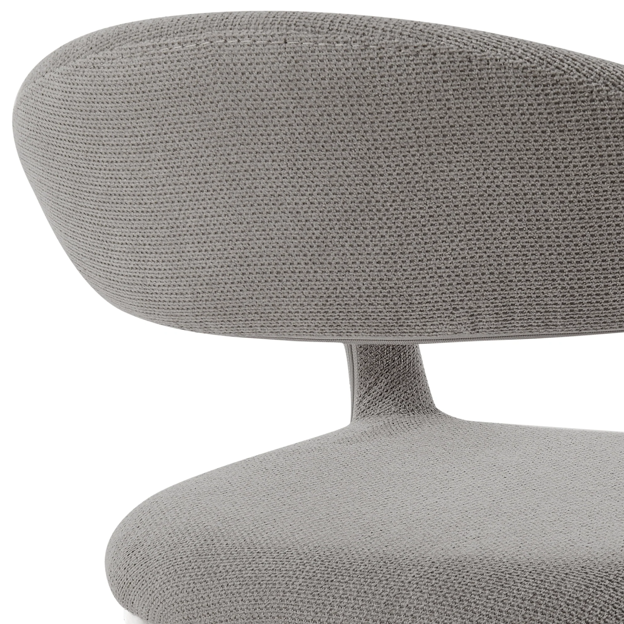 Morgan Upholstered Dining Chair with Brushed Stainless Steel and Light Gray Fabric - Set of 2 By Armen Living - Image 12