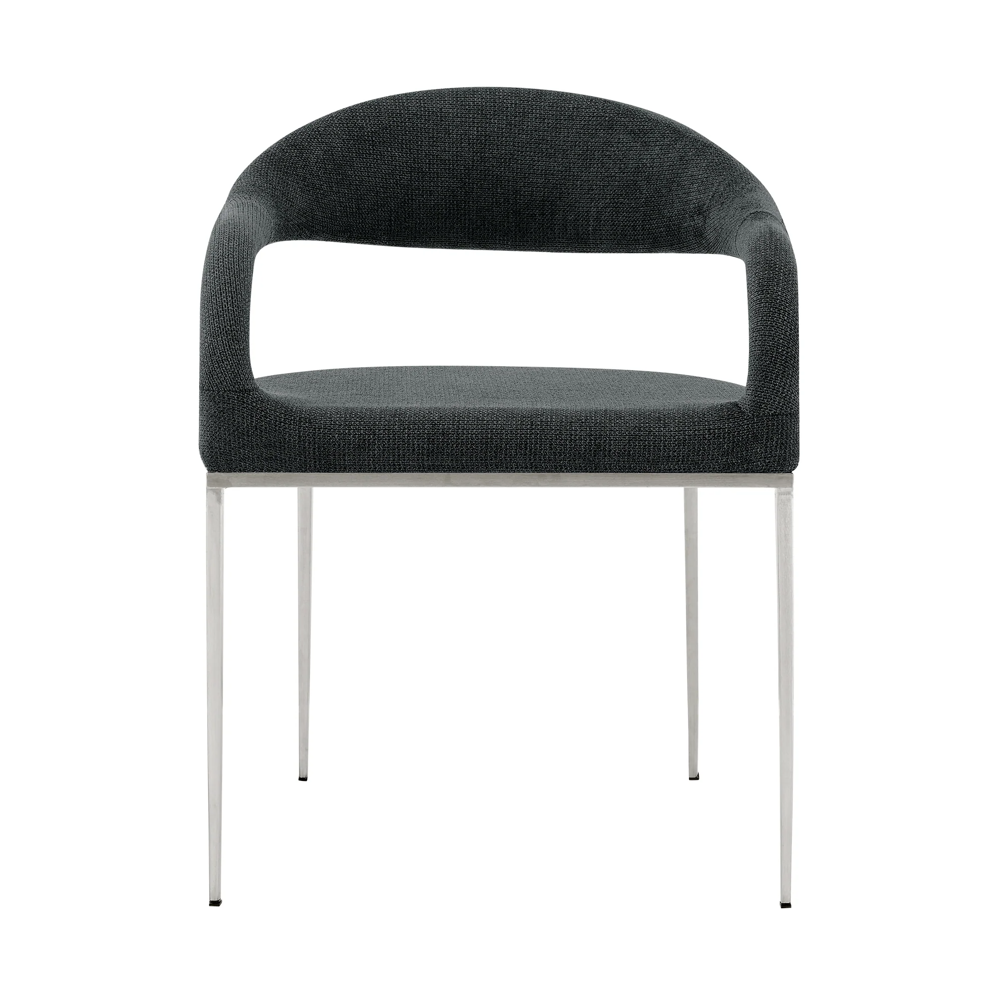 Morgan Upholstered Dining Chair with Brushed Stainless Steel and Light Gray Fabric - Set of 2 By Armen Living - Image 17