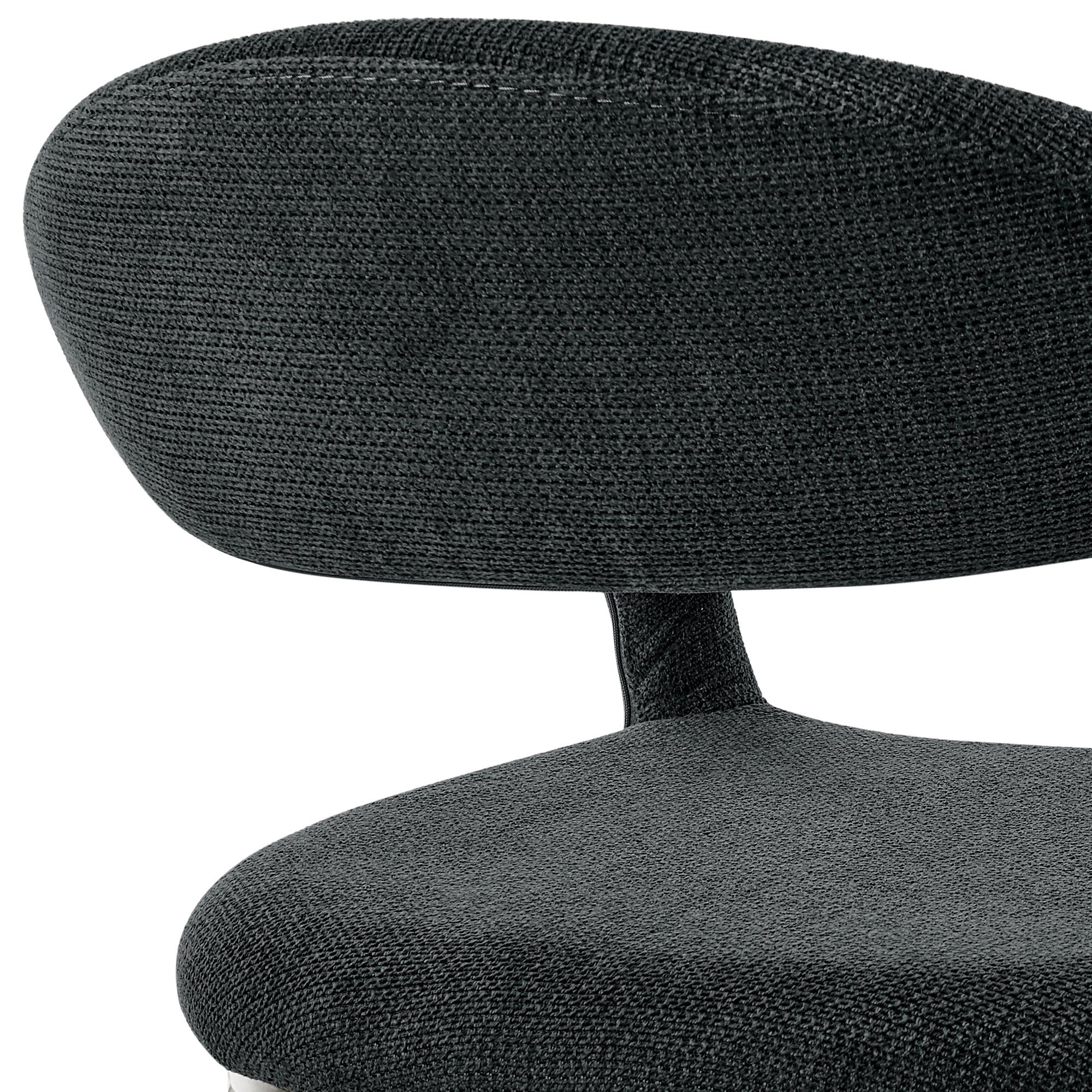 Morgan Upholstered Dining Chair with Brushed Stainless Steel and Light Gray Fabric - Set of 2 By Armen Living - Image 21