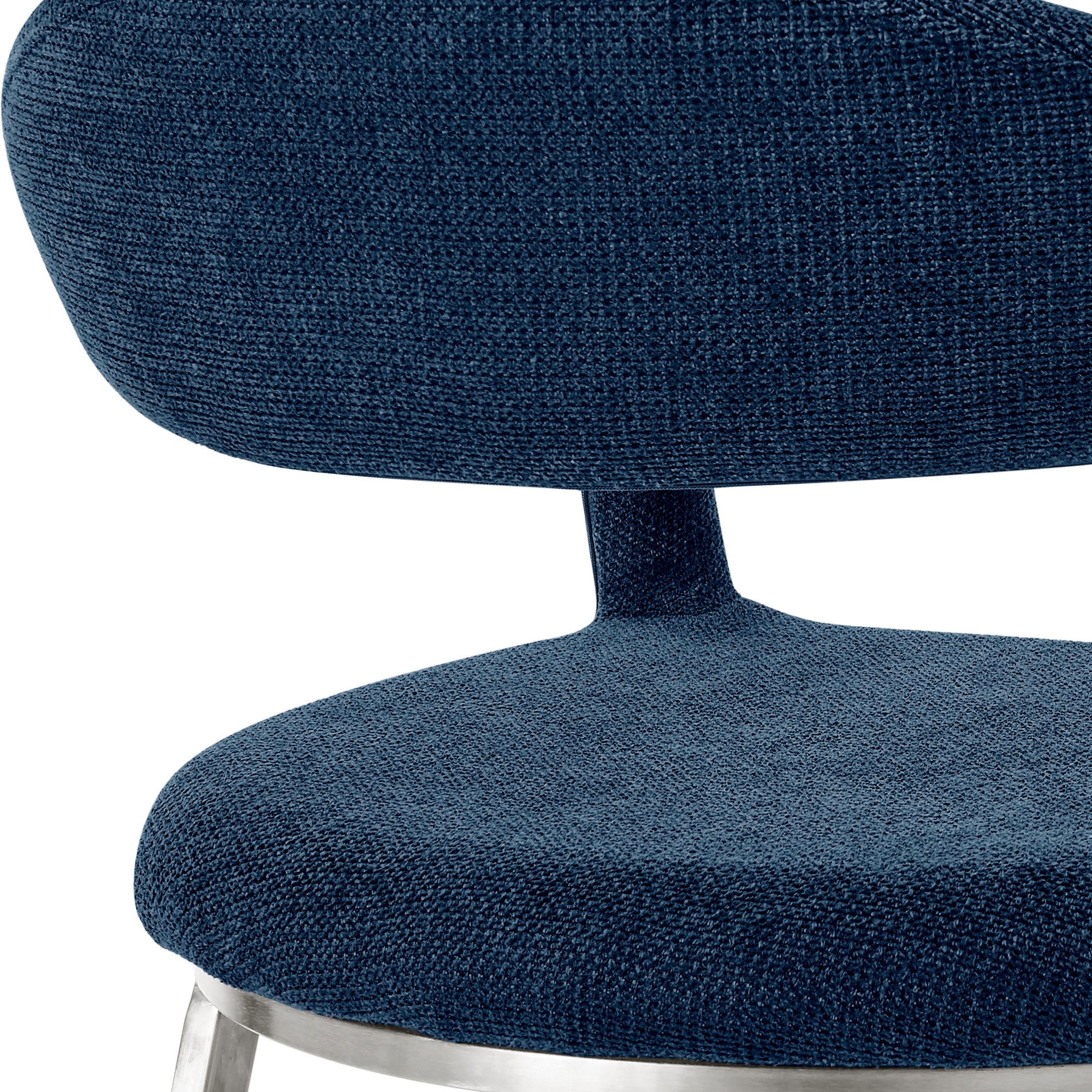 Morgan Upholstered Dining Chair with Brushed Stainless Steel and Light Gray Fabric - Set of 2 By Armen Living - Image 33